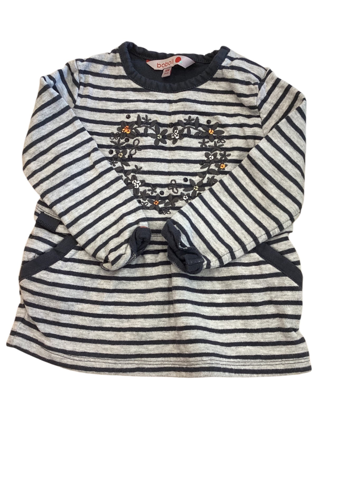 Boboli Dress, Grey and navy, 1