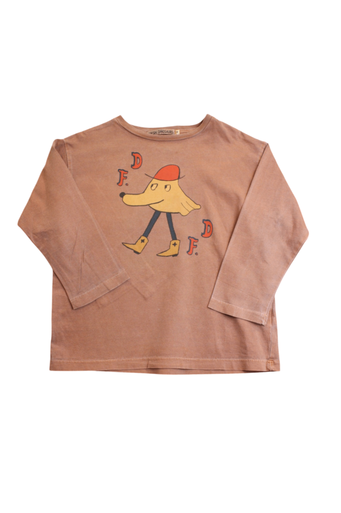 Fresh Dinosaurs Long-Sleeve T-Shirt, Brown, 4
