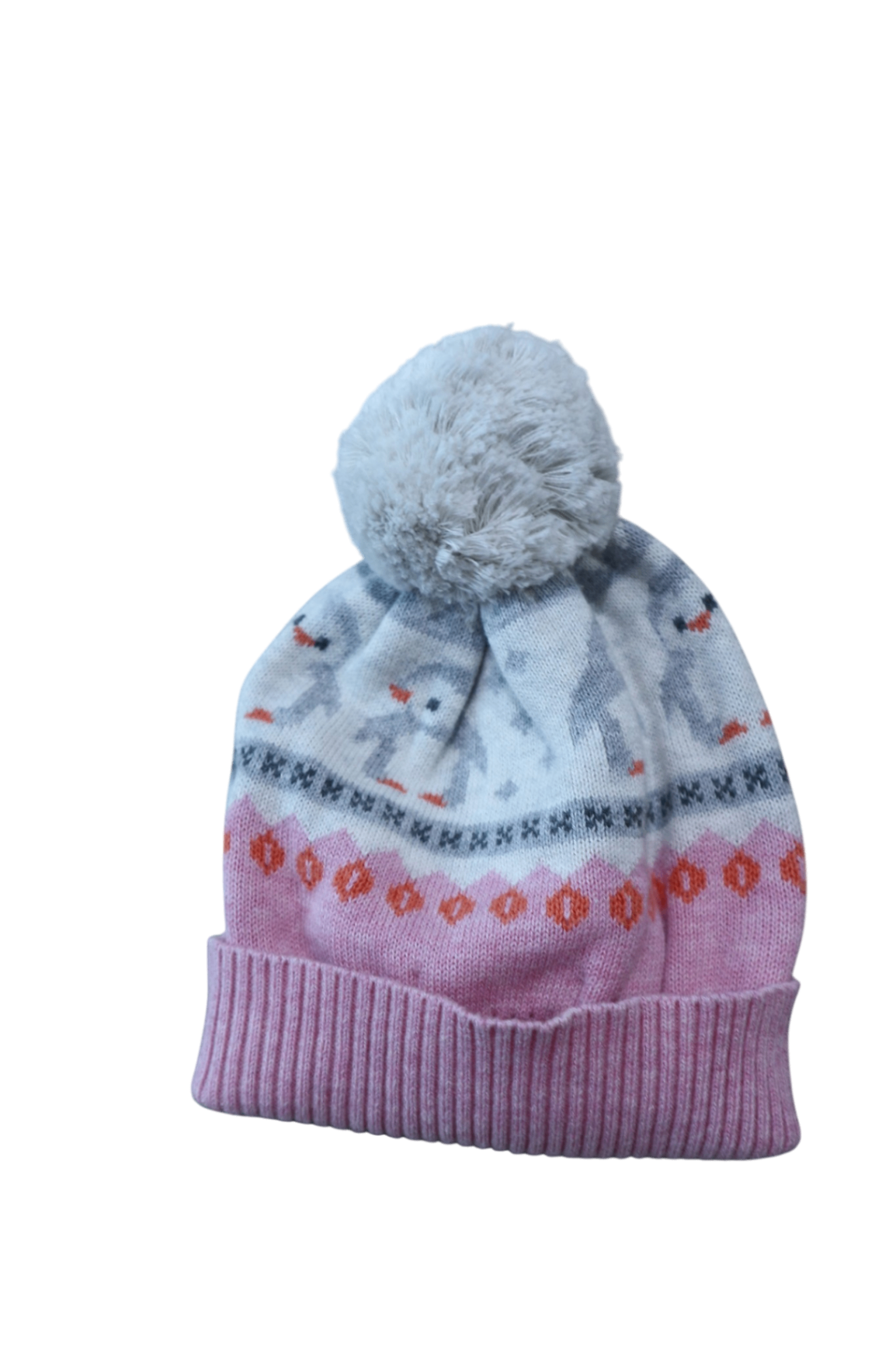 Purebaby Beanie, Pink/ grey, Baby