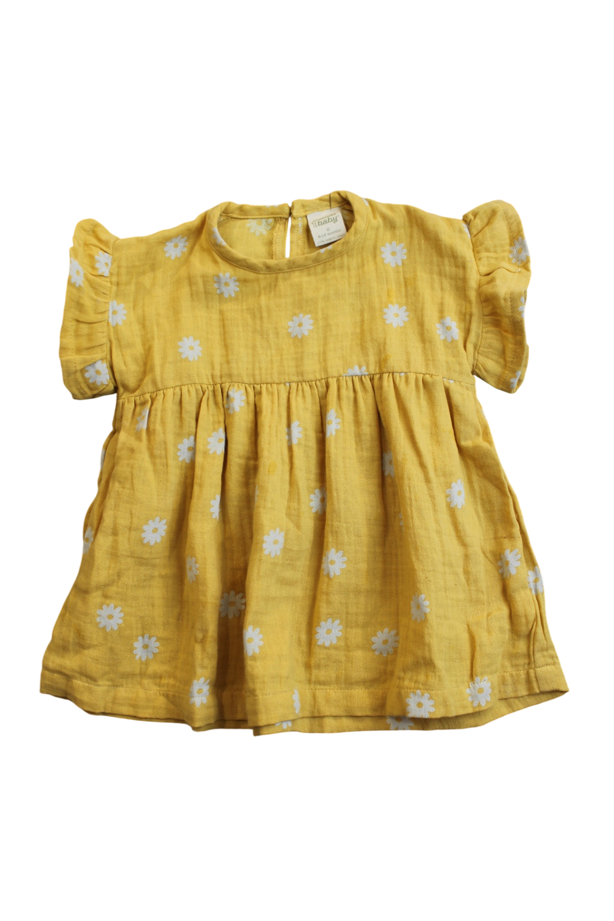 Nature Baby Dress, Yellow, 0