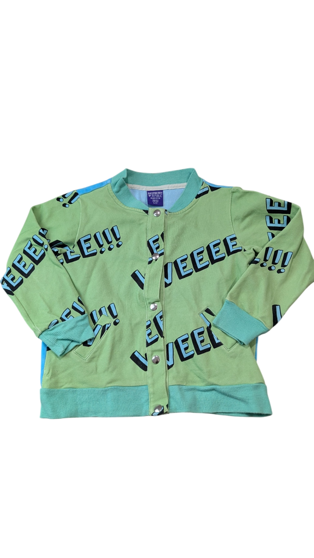 Raspberry Republic Jumper, Light green, Graphic text, 5-7