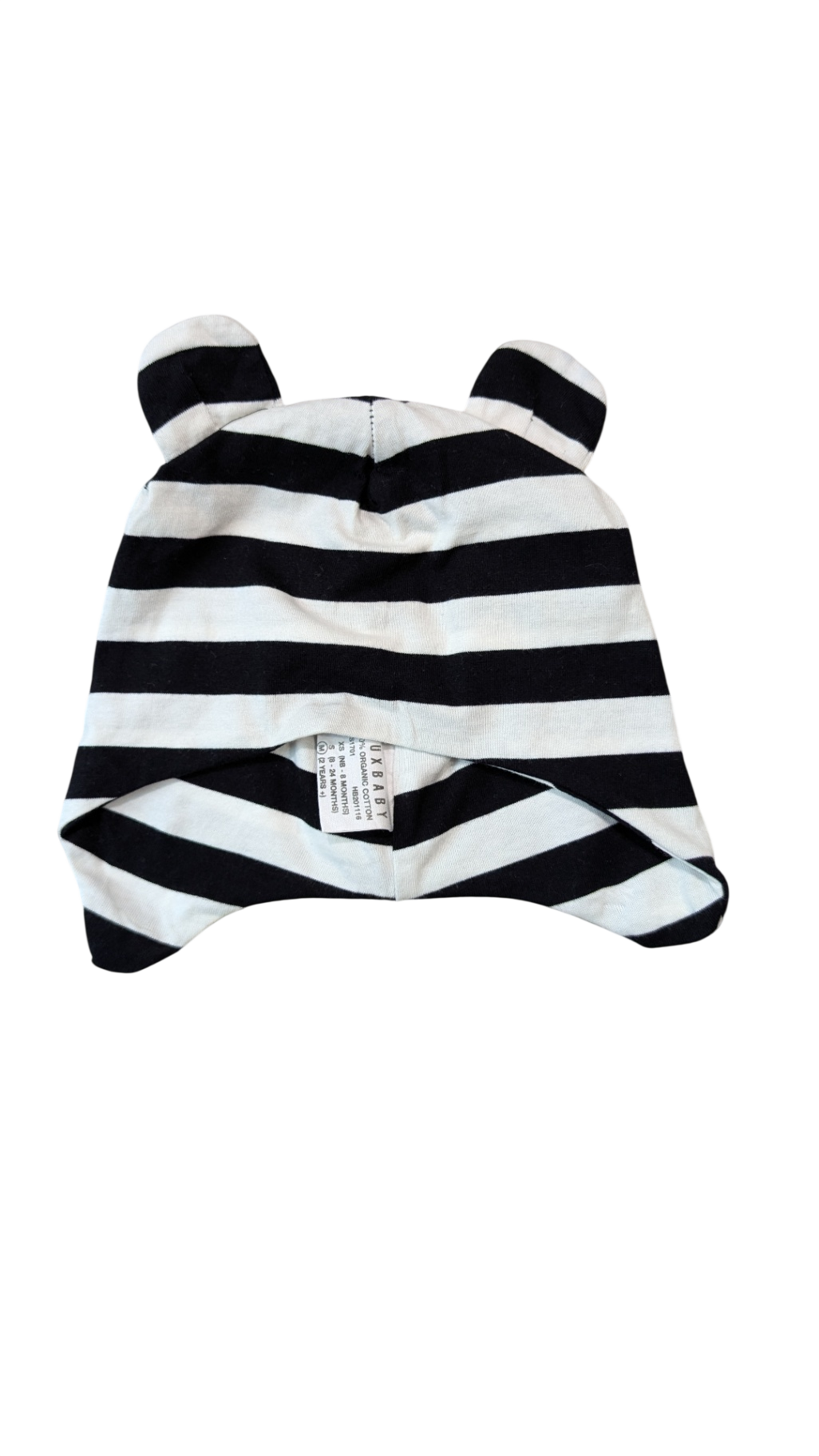 Huxbaby Hat, Black and White stripe, 2+