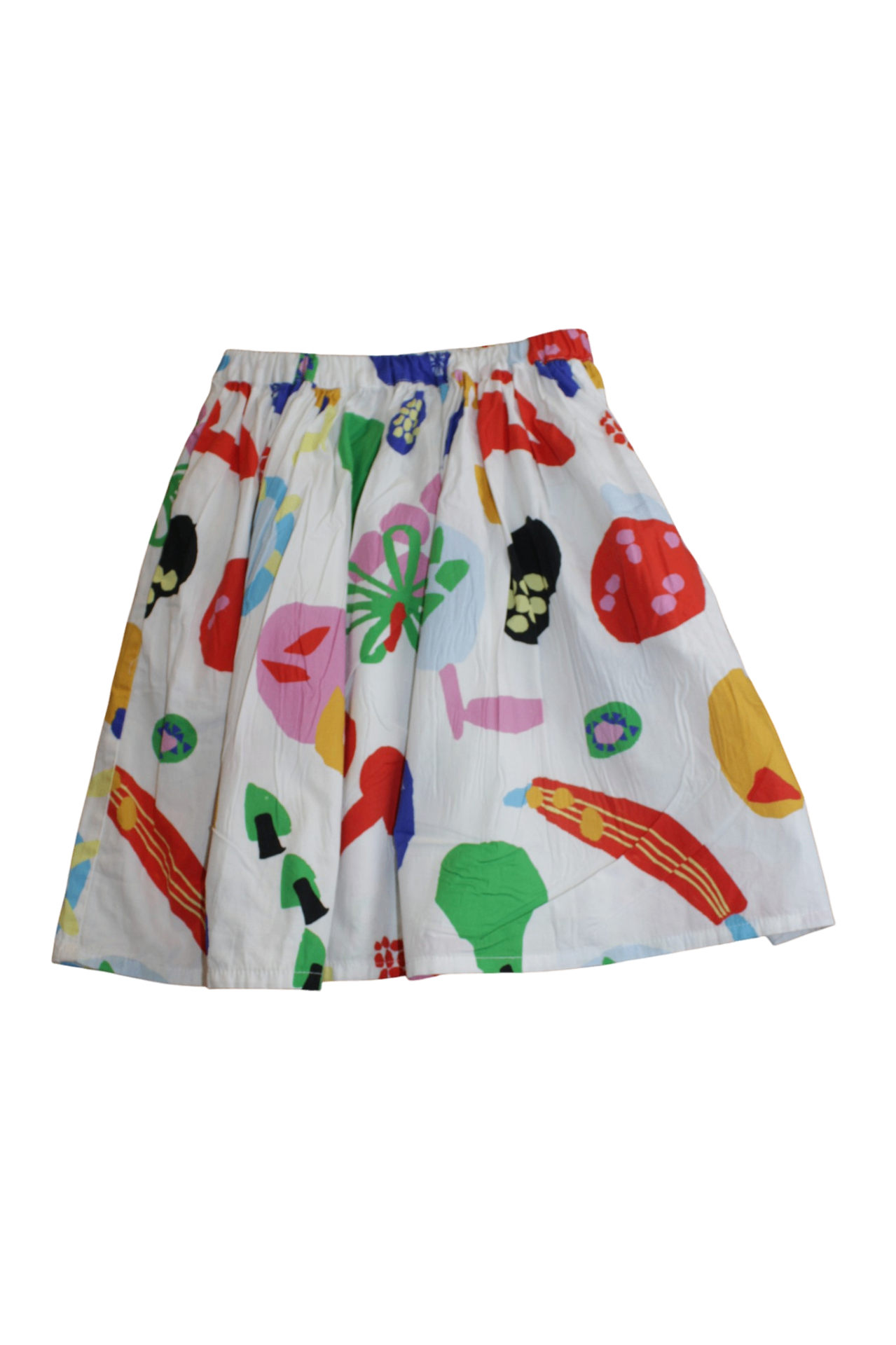 Gorman Playground Skirt, White with multicolour prints, 5-6