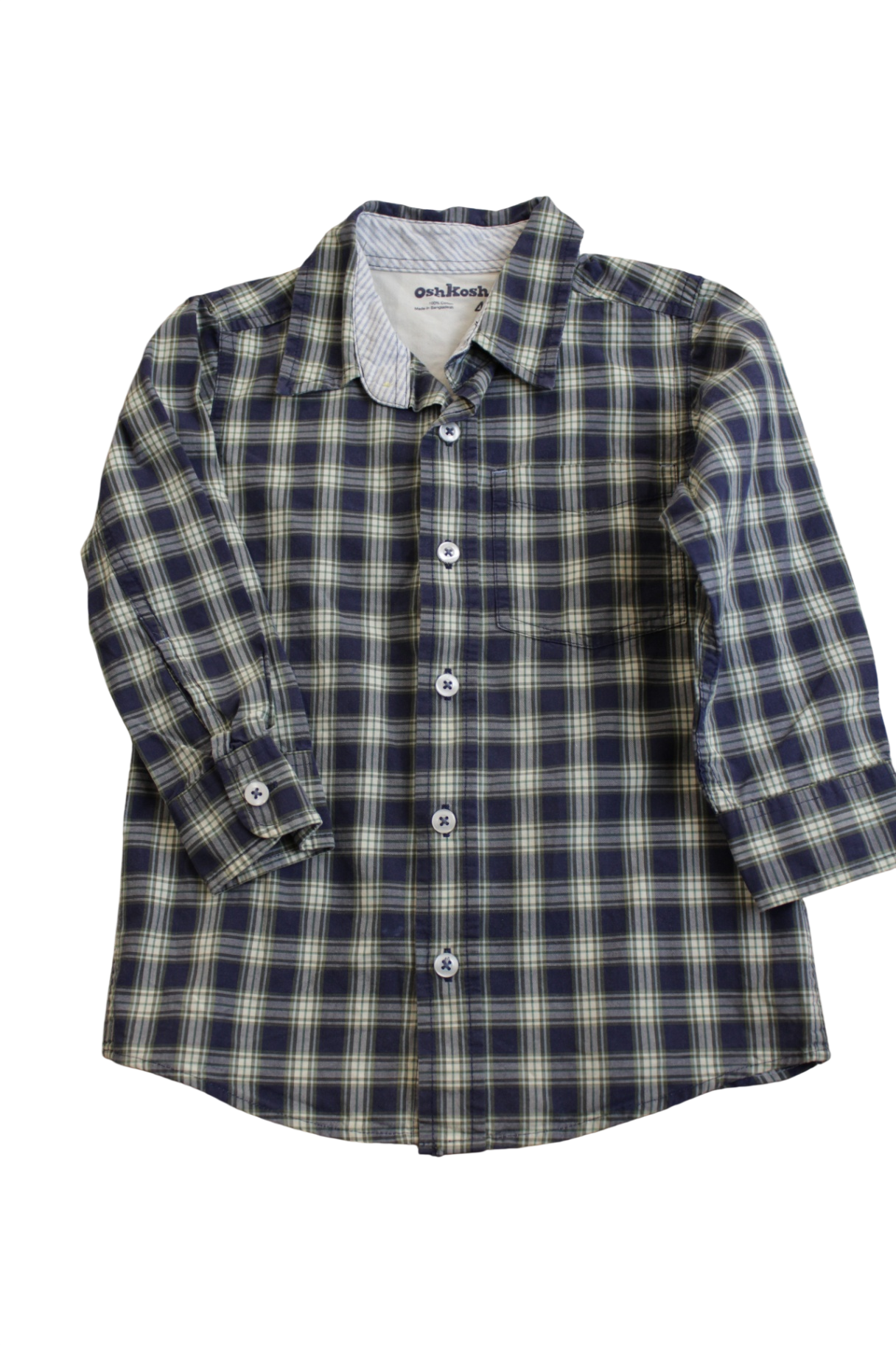 OshKosh Shirt, blue check, 4