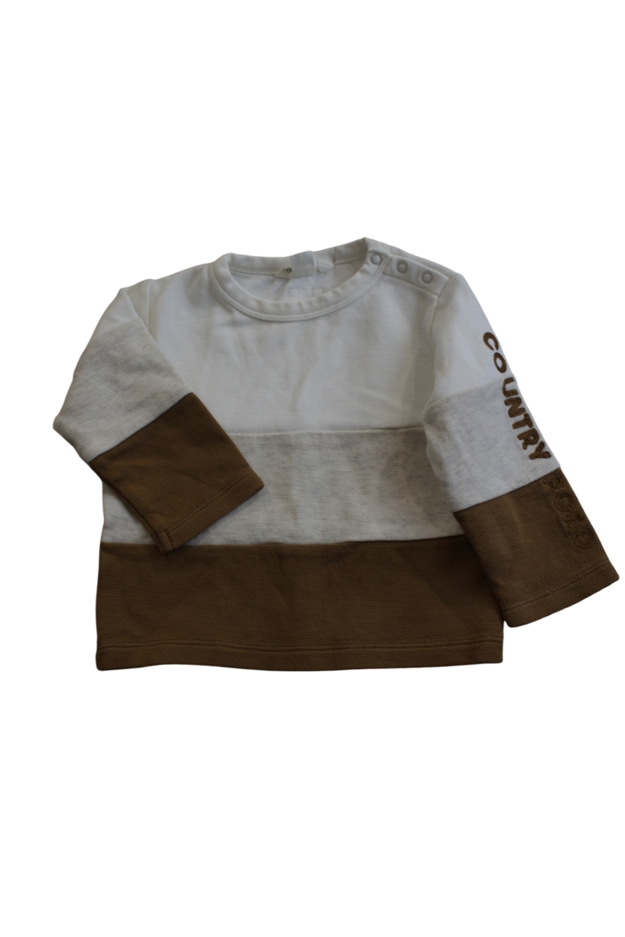 Country Road Long-Sleeve T-Shirt, White and Brown, 00