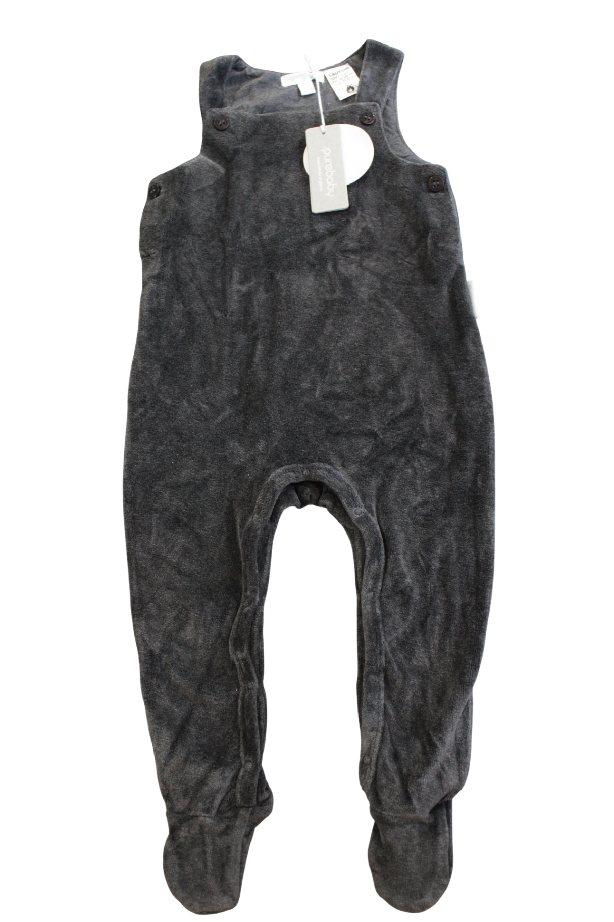 Purebaby Overalls, charcoal, 0