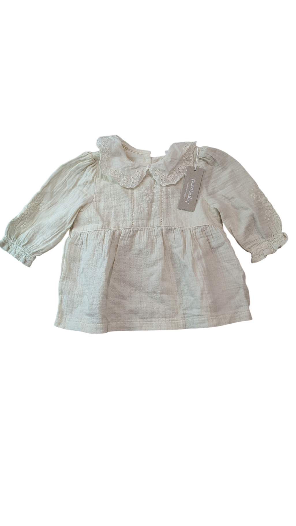 Purebaby Blouse, Cream, 0