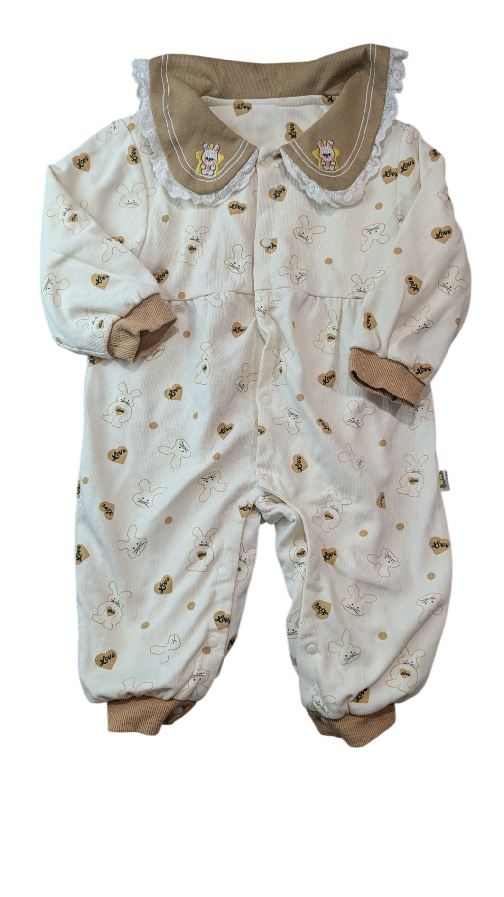unbranded Romper, Cream, Beige and Brown, 24m