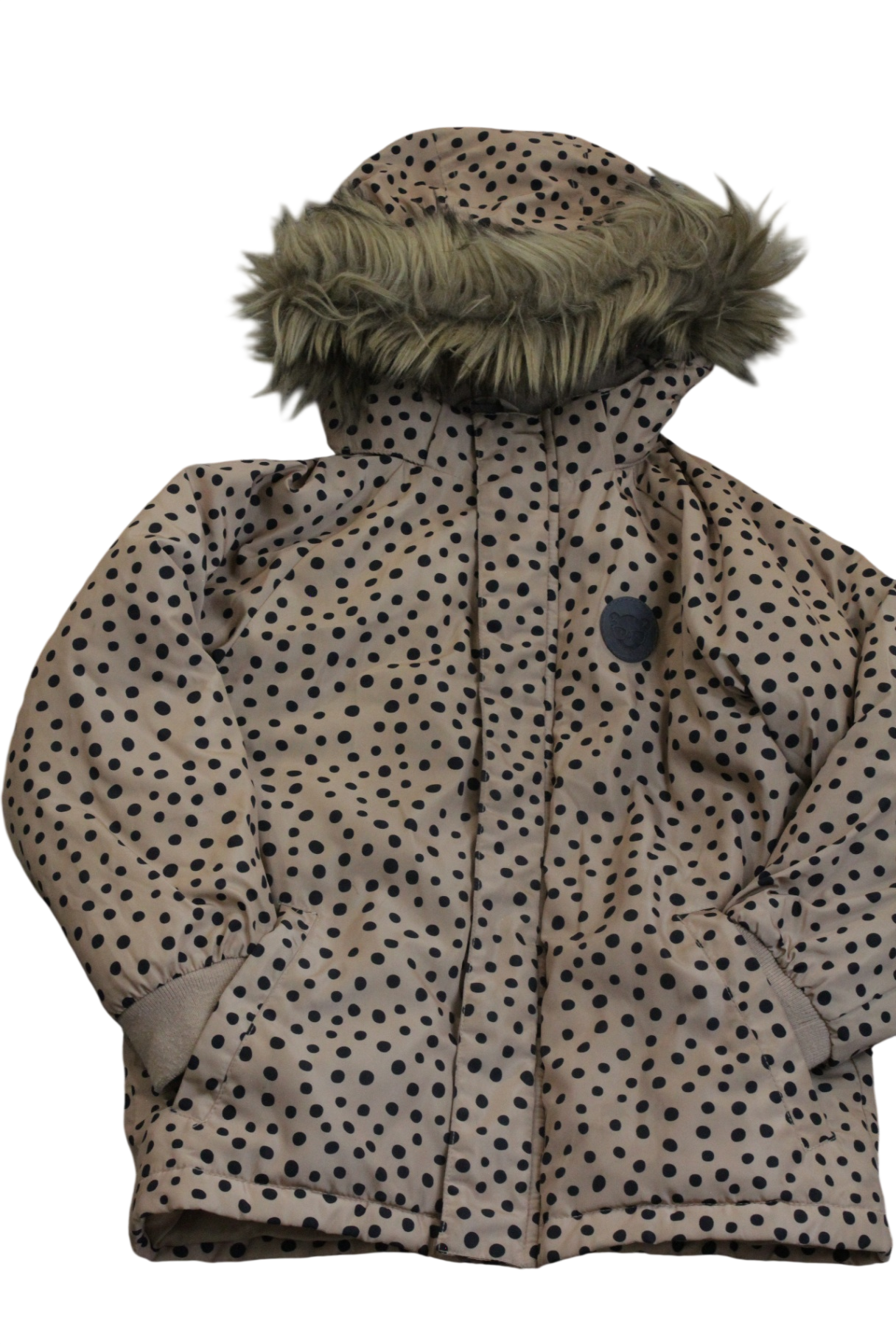 Hux Puffer Jacket, Beige, black spots, 5