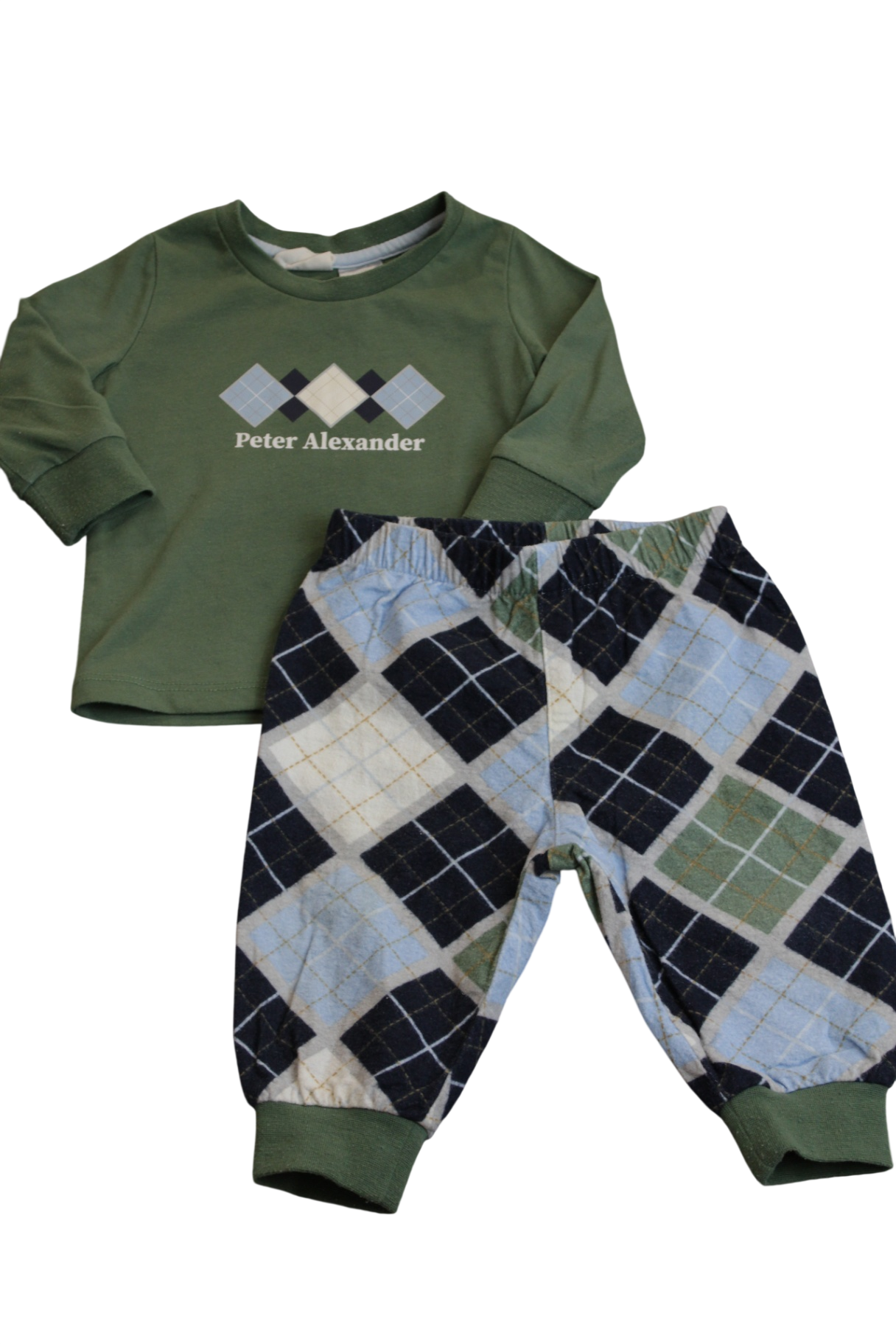 Peter Alexander Pajama Set, Green, Black, Blue, White, 0