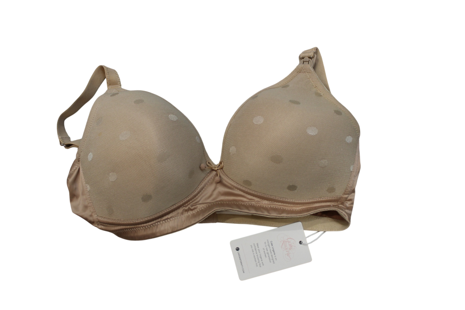 Cake Lingerie Materity bra, Beige mesh/satin, 14C