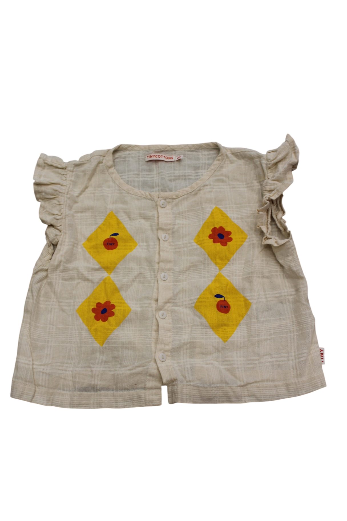Tiny Cottons Top, Cream/yellow, 4