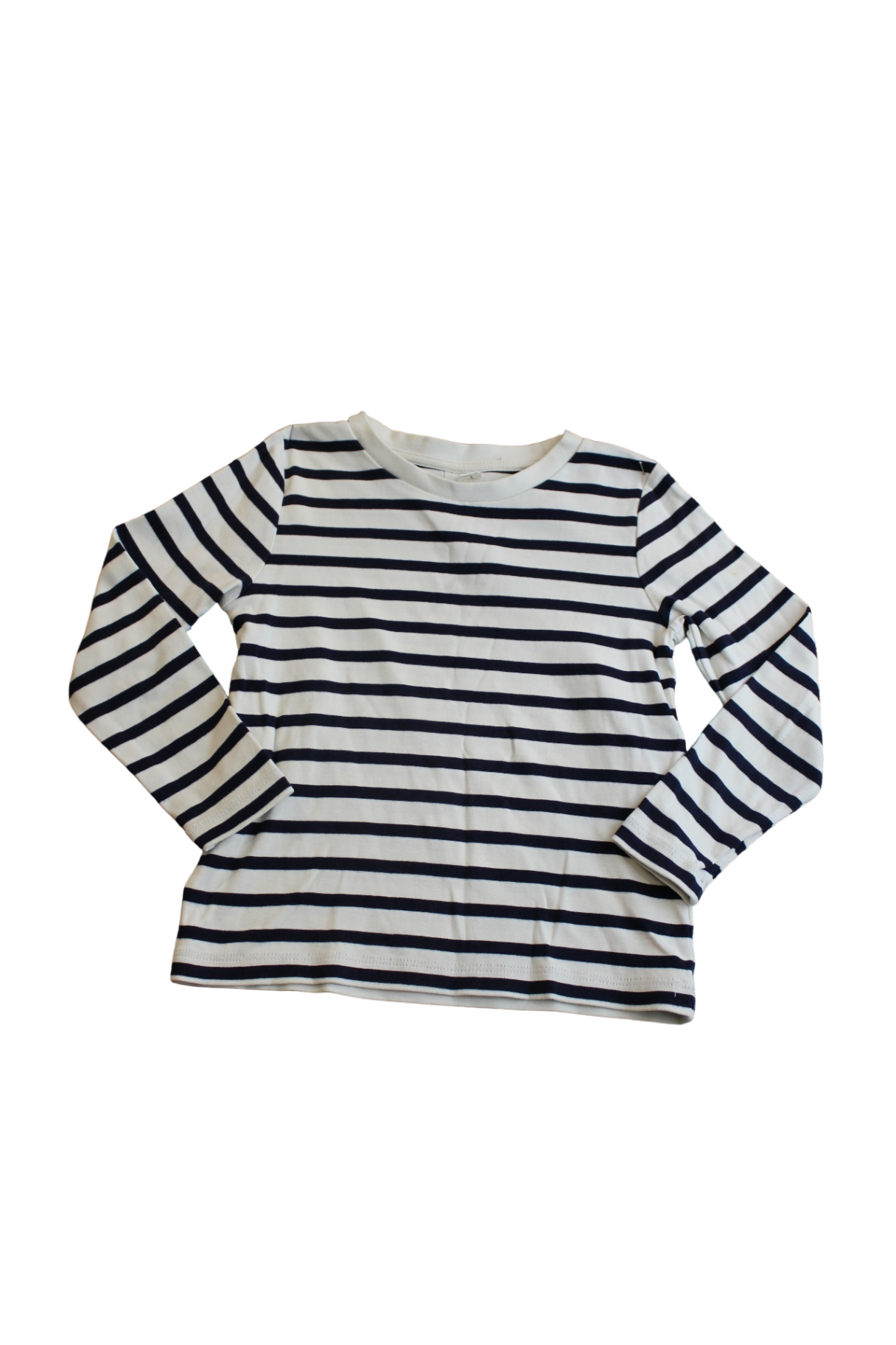 Arket Long-Sleeve T-Shirt, White with Black Stripes, 3-4