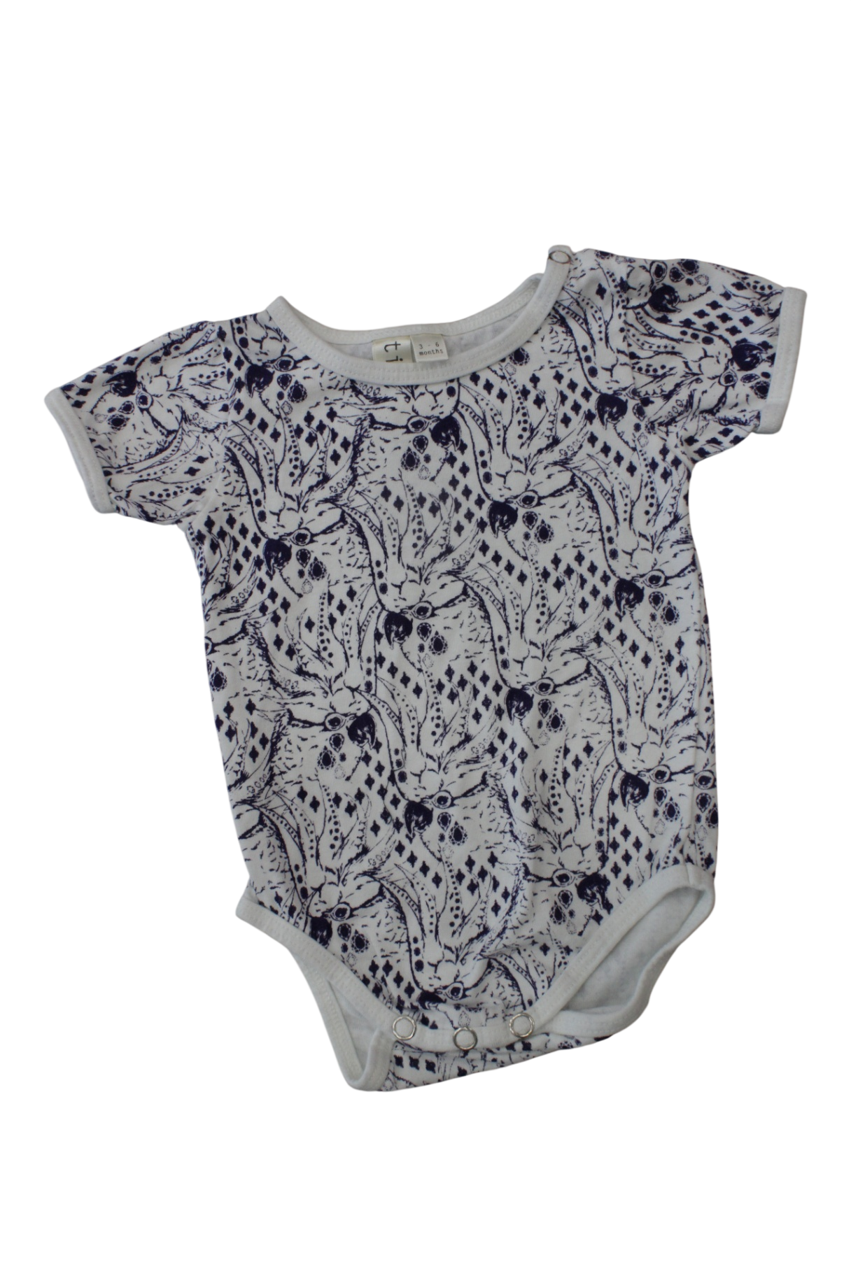 Tinker Bodysuit, White and navy blue, 000