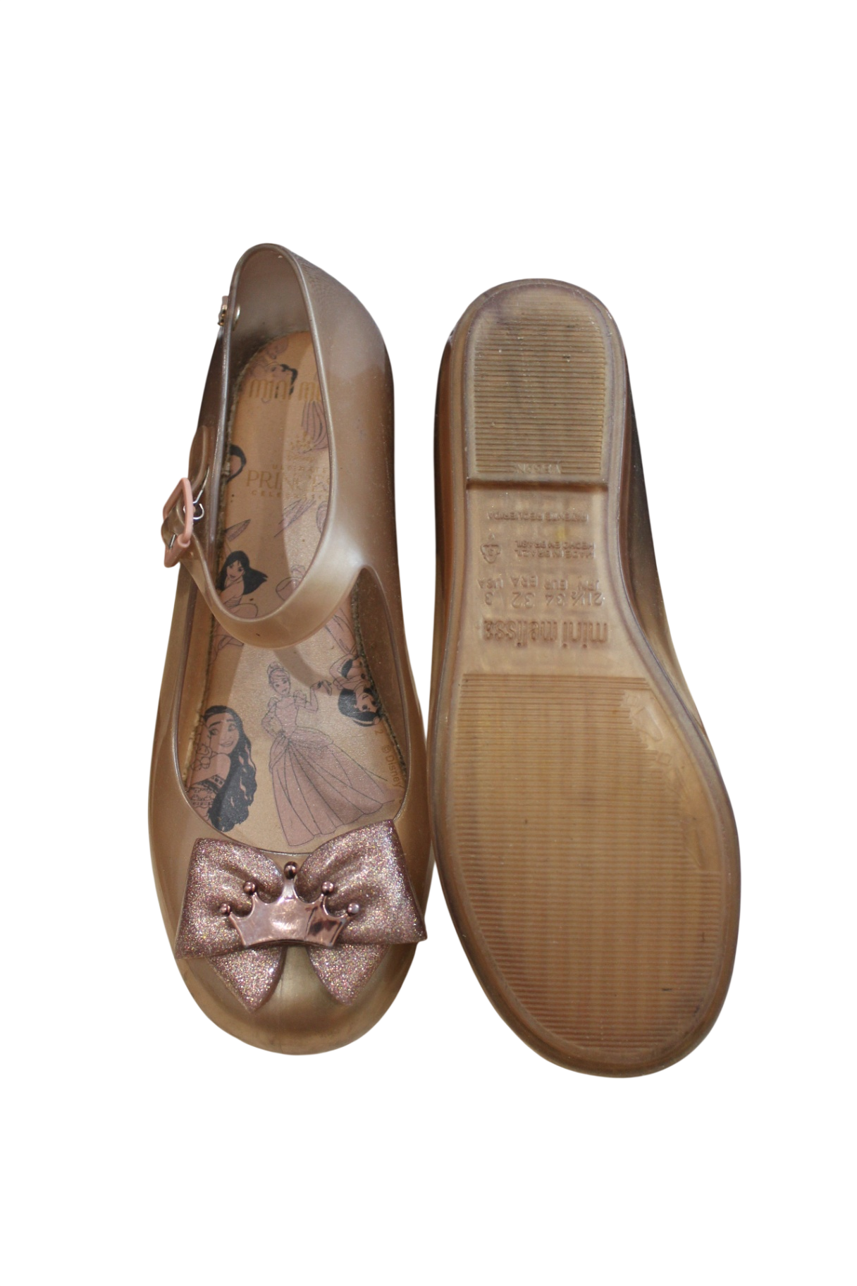 Mini Melissa x Disney Princess Shoes, rose gold, US 3/EUR 34