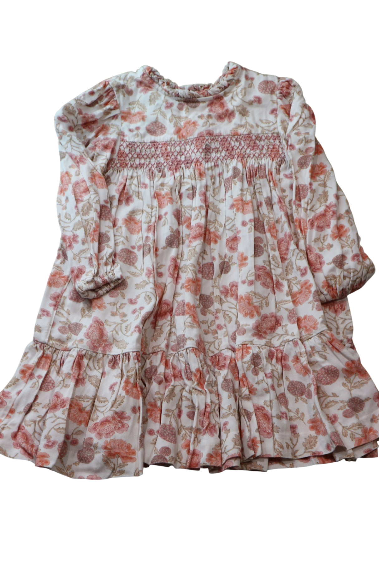 David Jones Dress, White with pink floral print, 3
