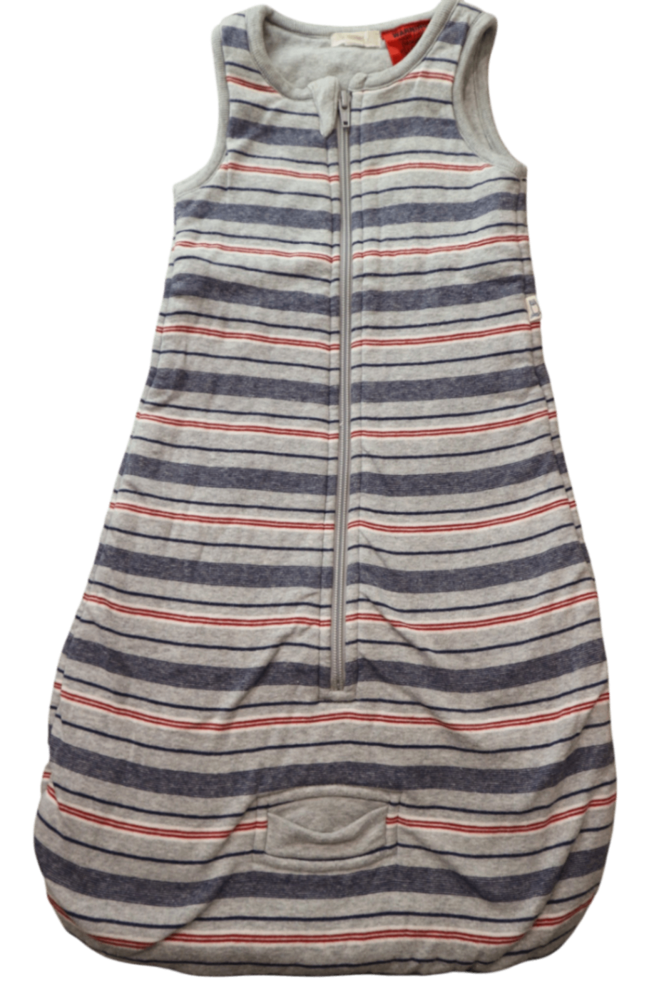 Purebaby Sleeping Bag, Navy, Red and Grey (striped), 00