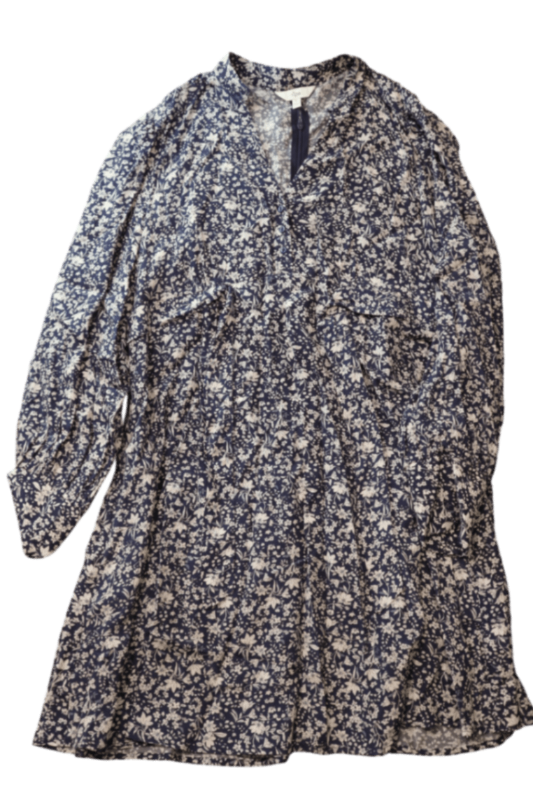 Ripe Dress, Navy blue and white, L