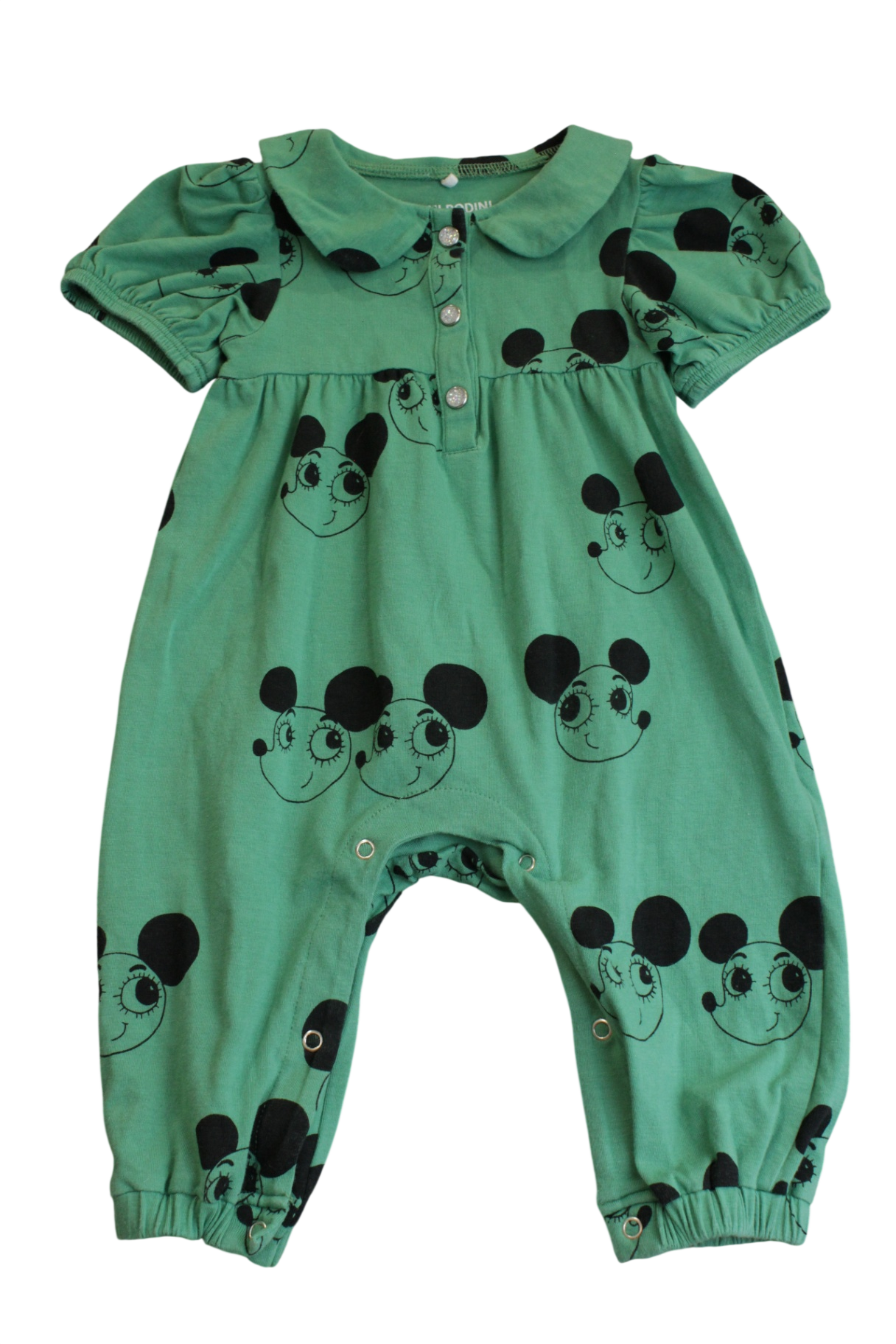 Mini Rodini Playsuit, Green and black, 000