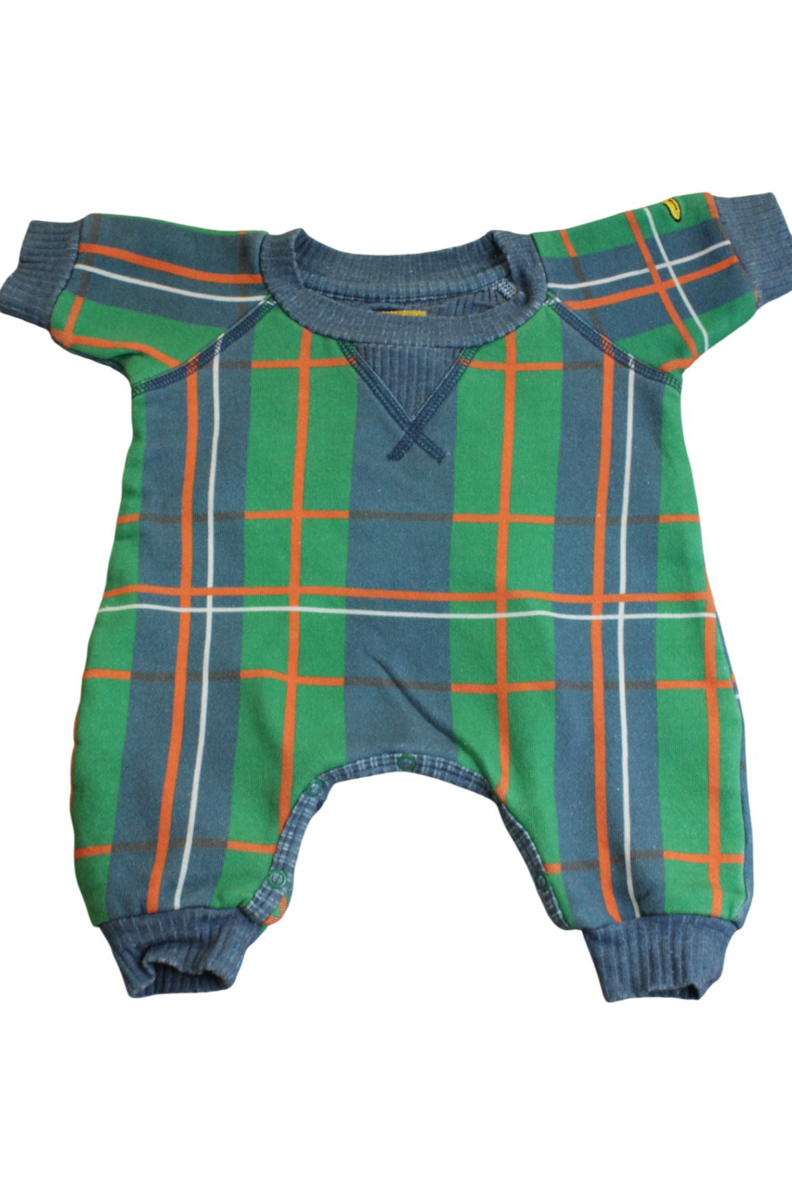 Kip &Co Romper, Green, blue, orange and white, 000