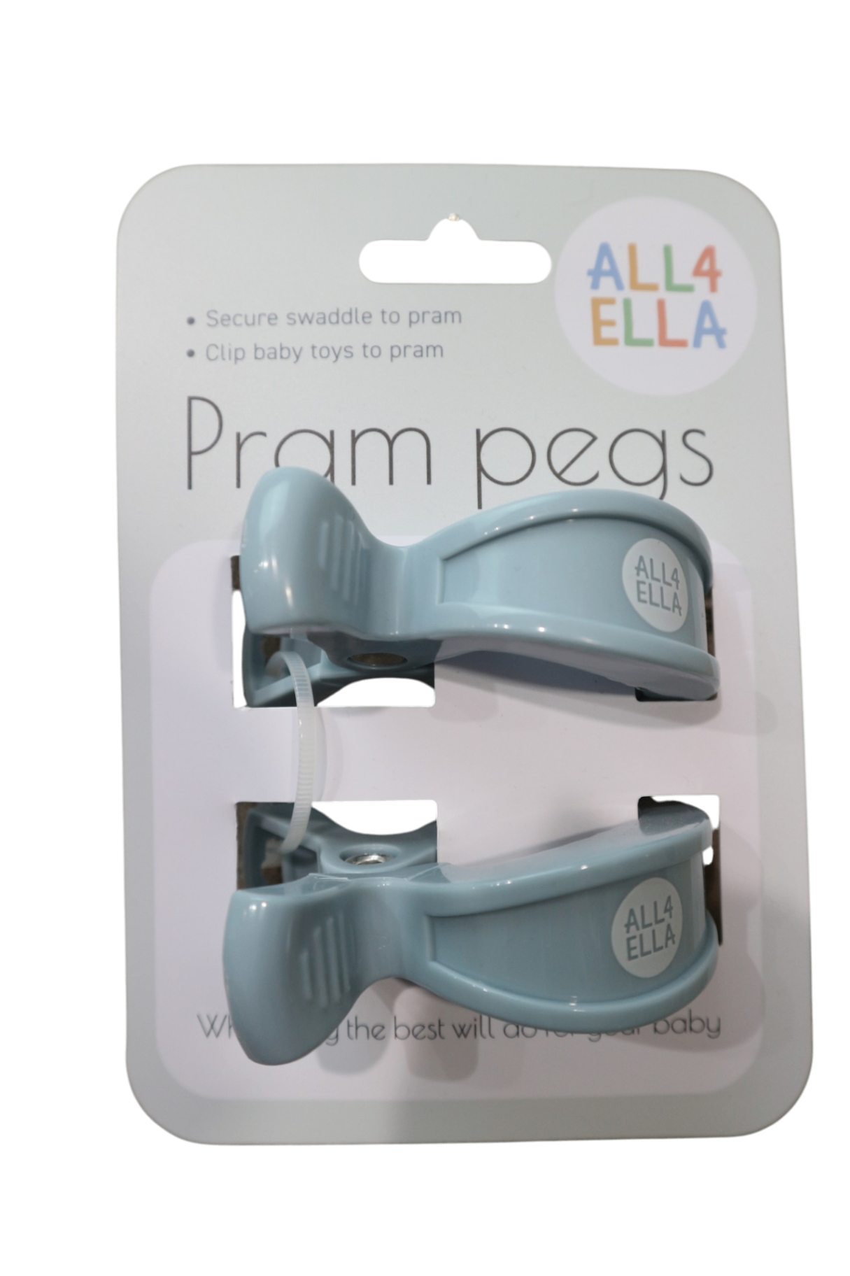 All 4 Ella Pram Pegs, Light Blue