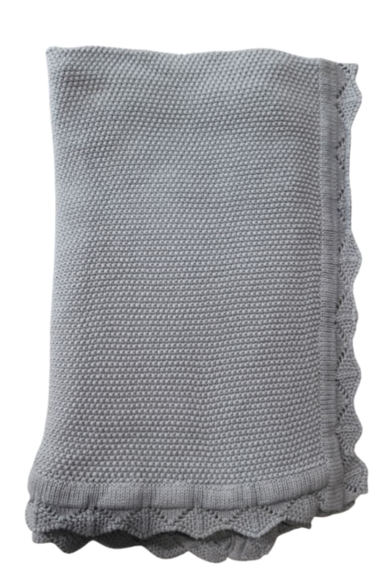 All 4 Ella Knit Blanket, Grey, Bassinet
