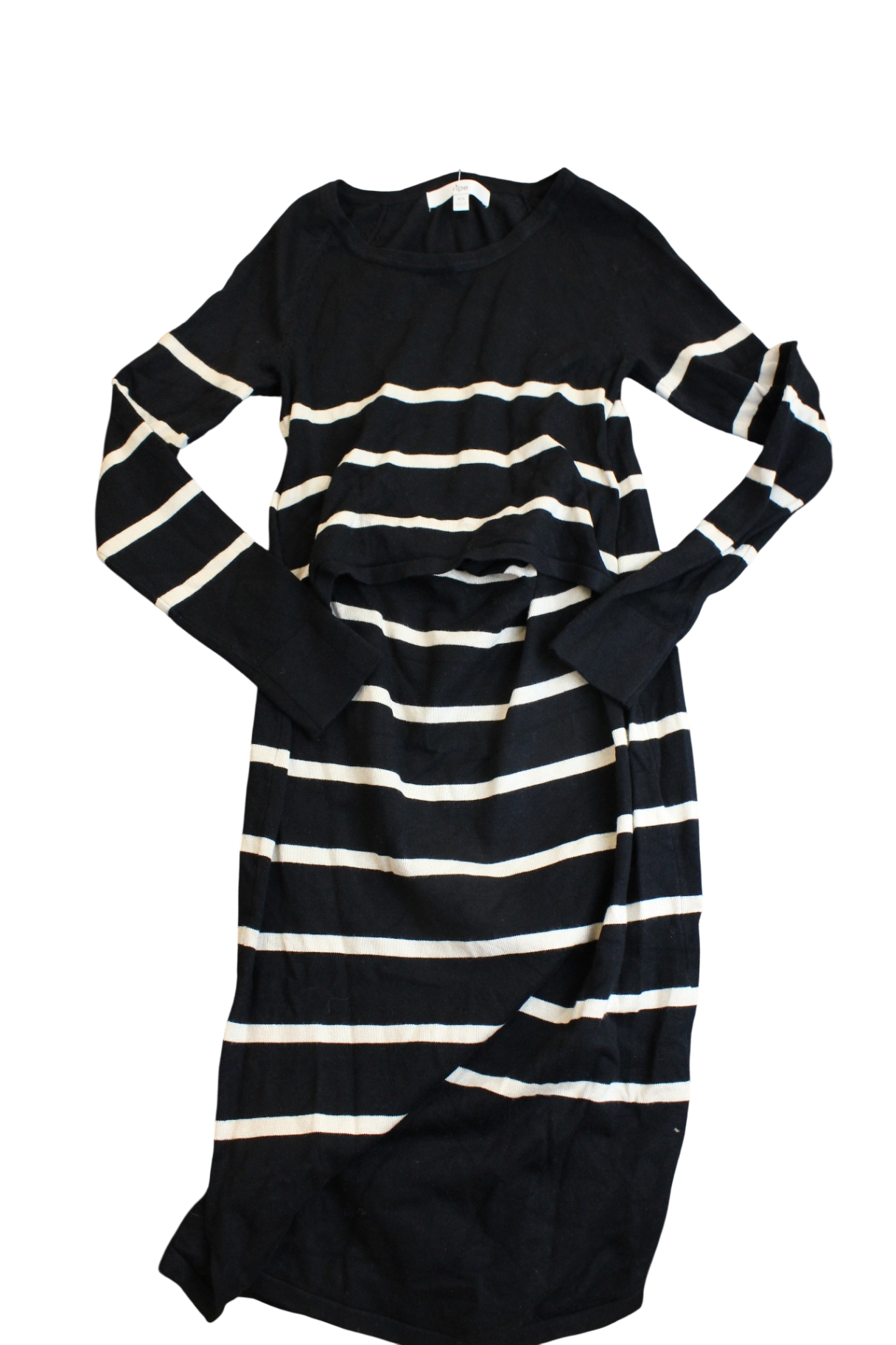 Ripe Maternity Dress, Black and white, xs
