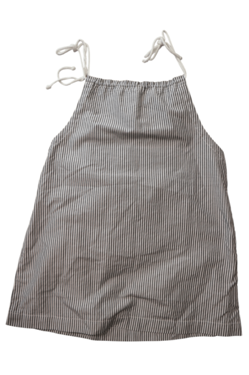 The Mini Label Dress, Grey and White, 3-4