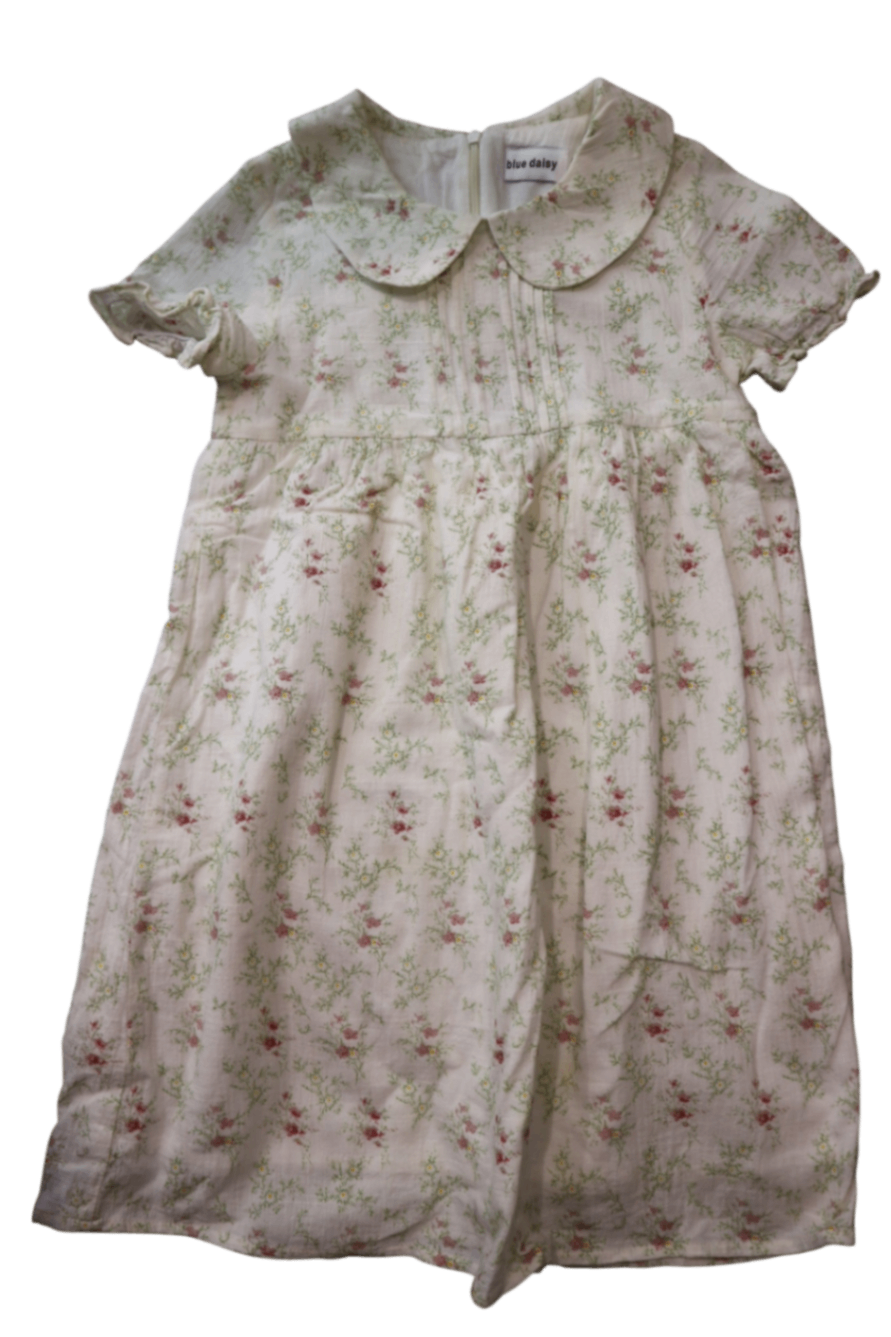 Blue Daisy Dress, Cream, 6