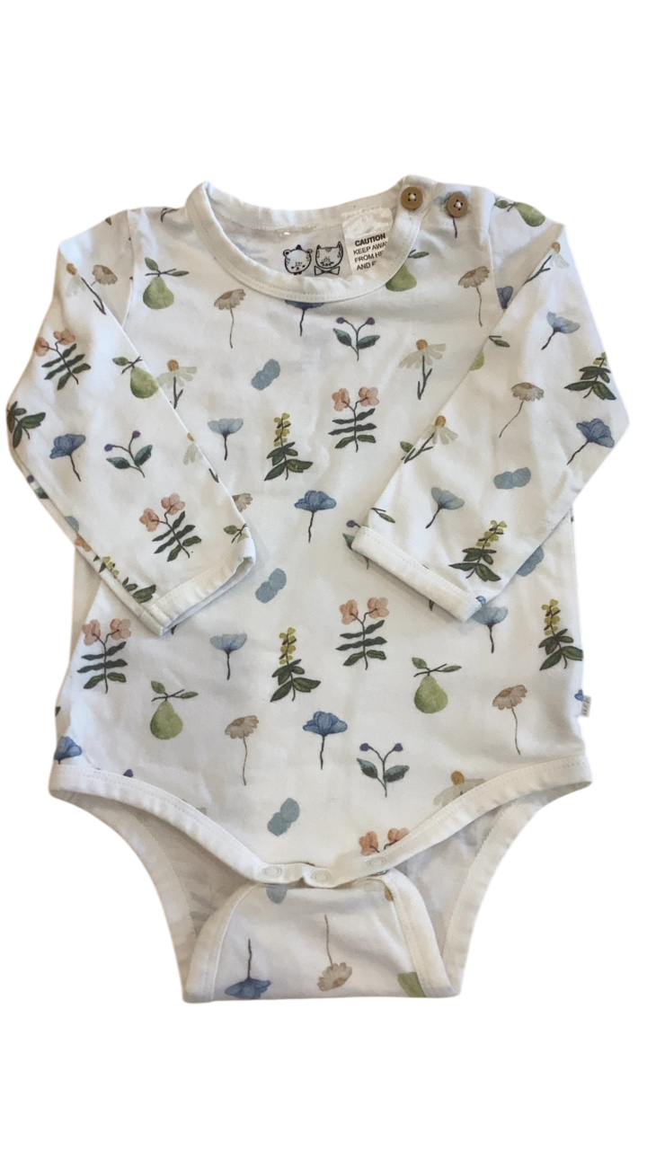 Wilson & Frenchy Bodysuit, White with multicolour floral print, 0