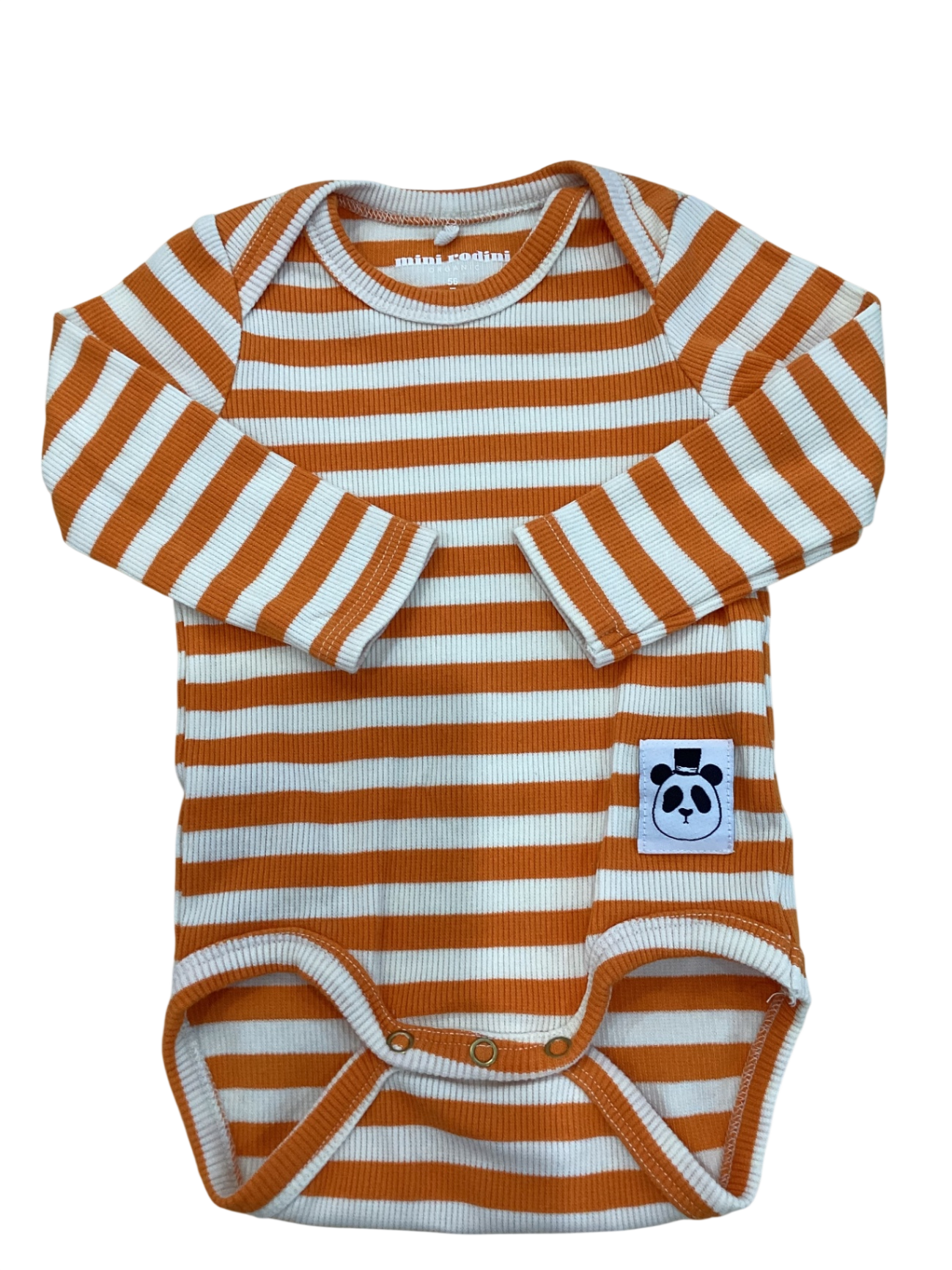 Mini Rodini Bodysuit, Orange and white, 000