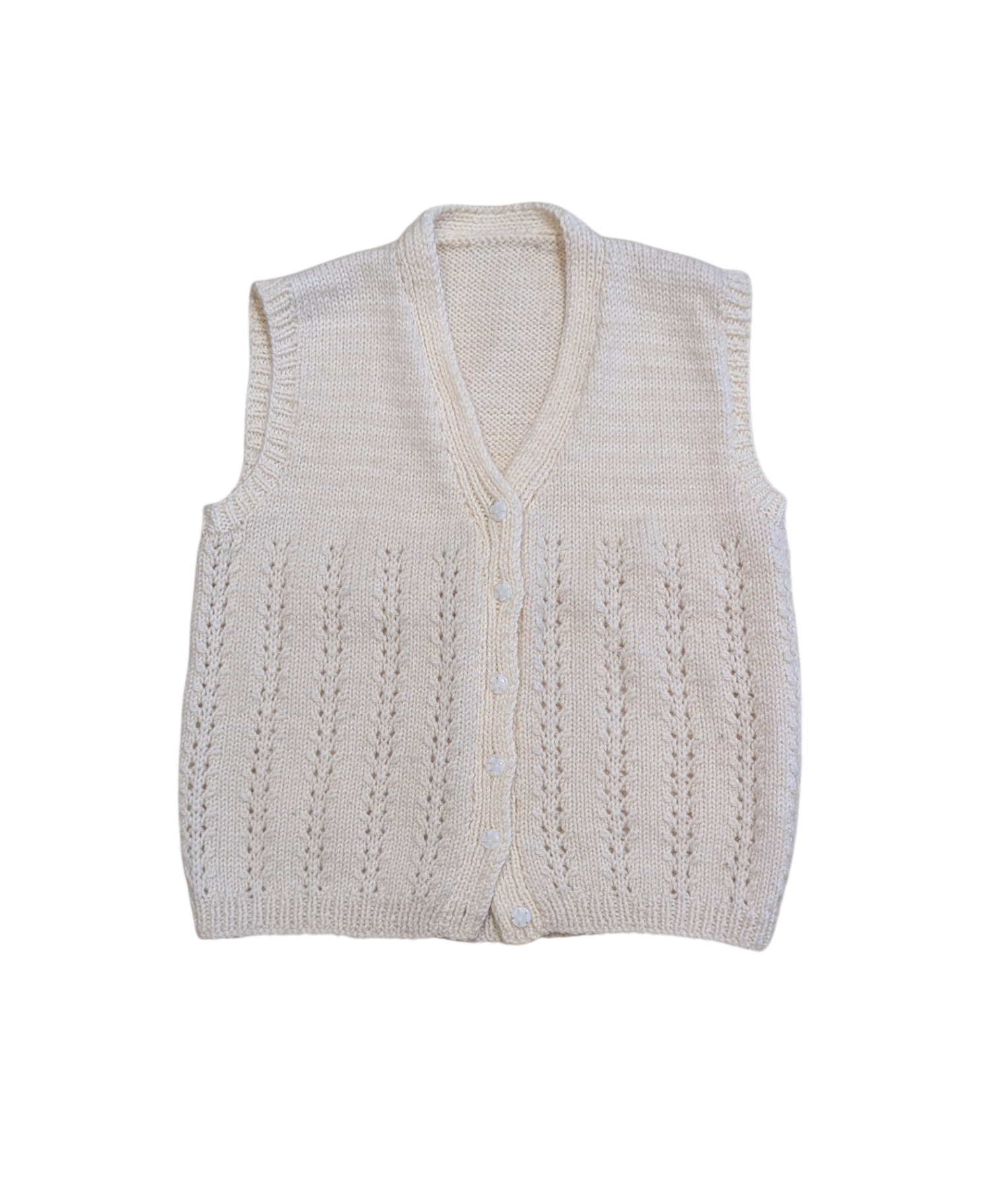 handmade Knit Vest, cream, 5