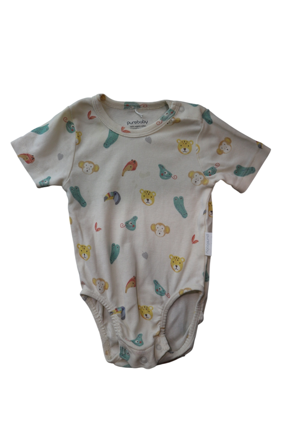Purebaby Bodysuit, Cream Multi, 00
