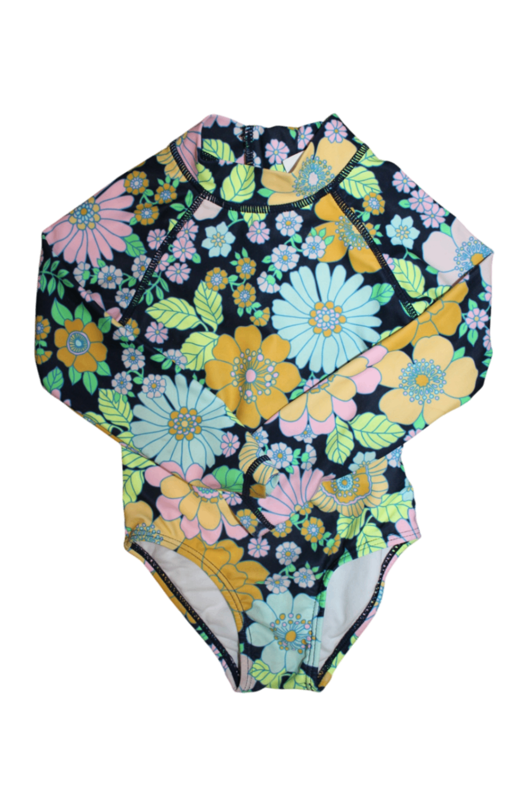 Cotton On Sunsuit, Navy blue with multicolour floral print, 2