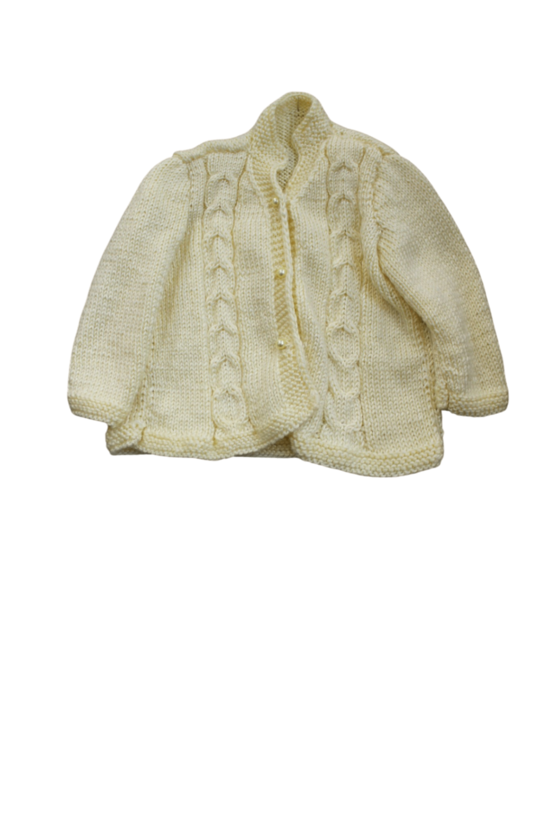 Handknit Cardigan, Cream, 1-2
