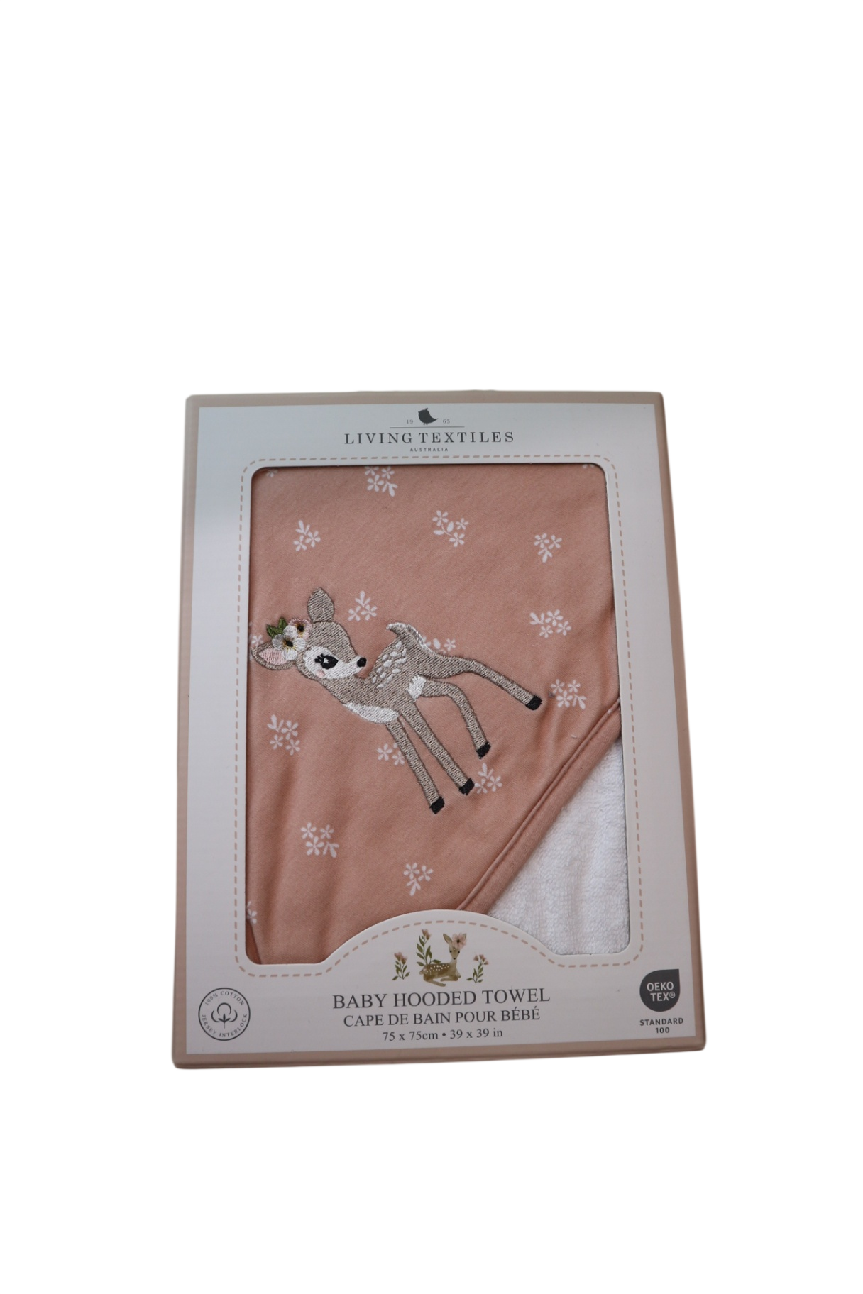 Living Textiles Towel, Pink, 75 x 75 cm
