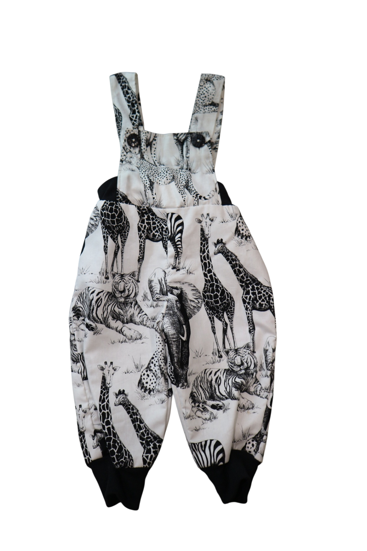 Linnie Bugs Overalls, Black and white, 6-12m