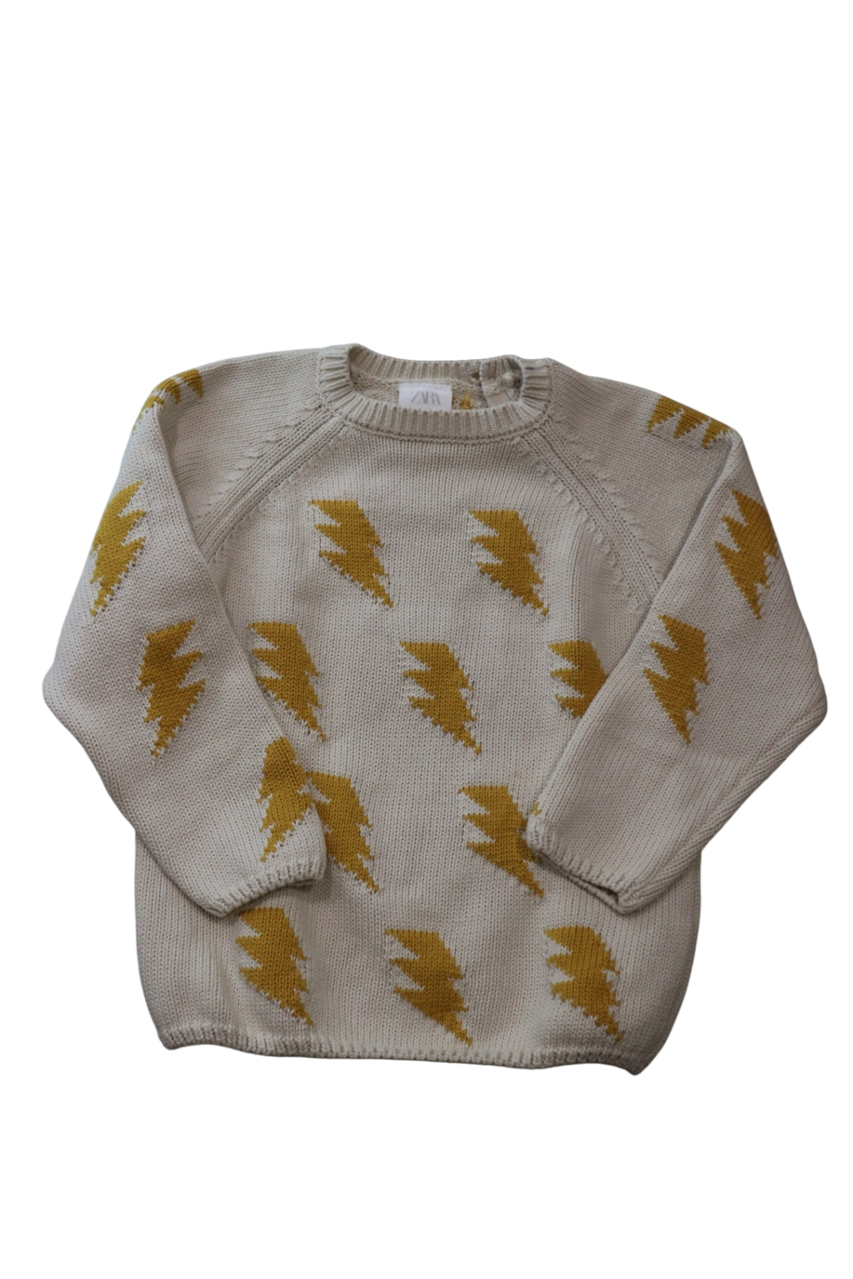 Zara Jumper, Cream & Yellow, 3-4y