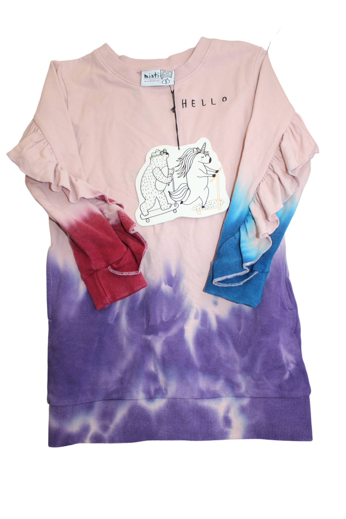 Minti Dress, Pink, purple, blue tie-dye, 5