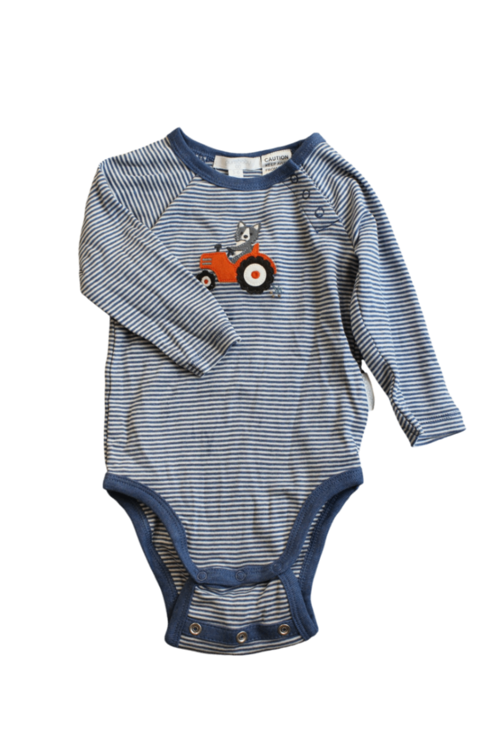 Purebaby Bodysuit, Blue and White, 00