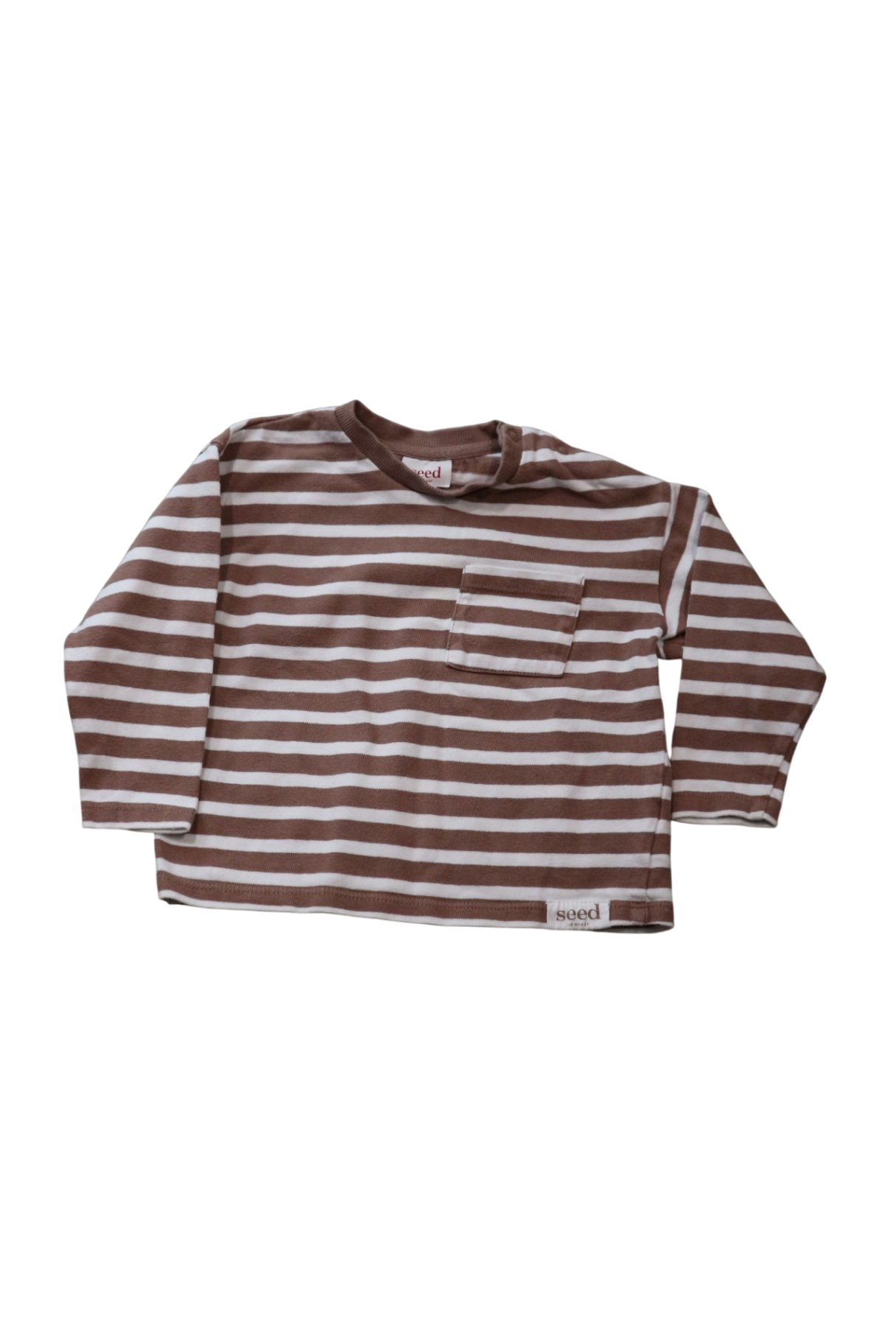 Seed Long-Sleeve T-Shirt, Brown White Stripe, 2
