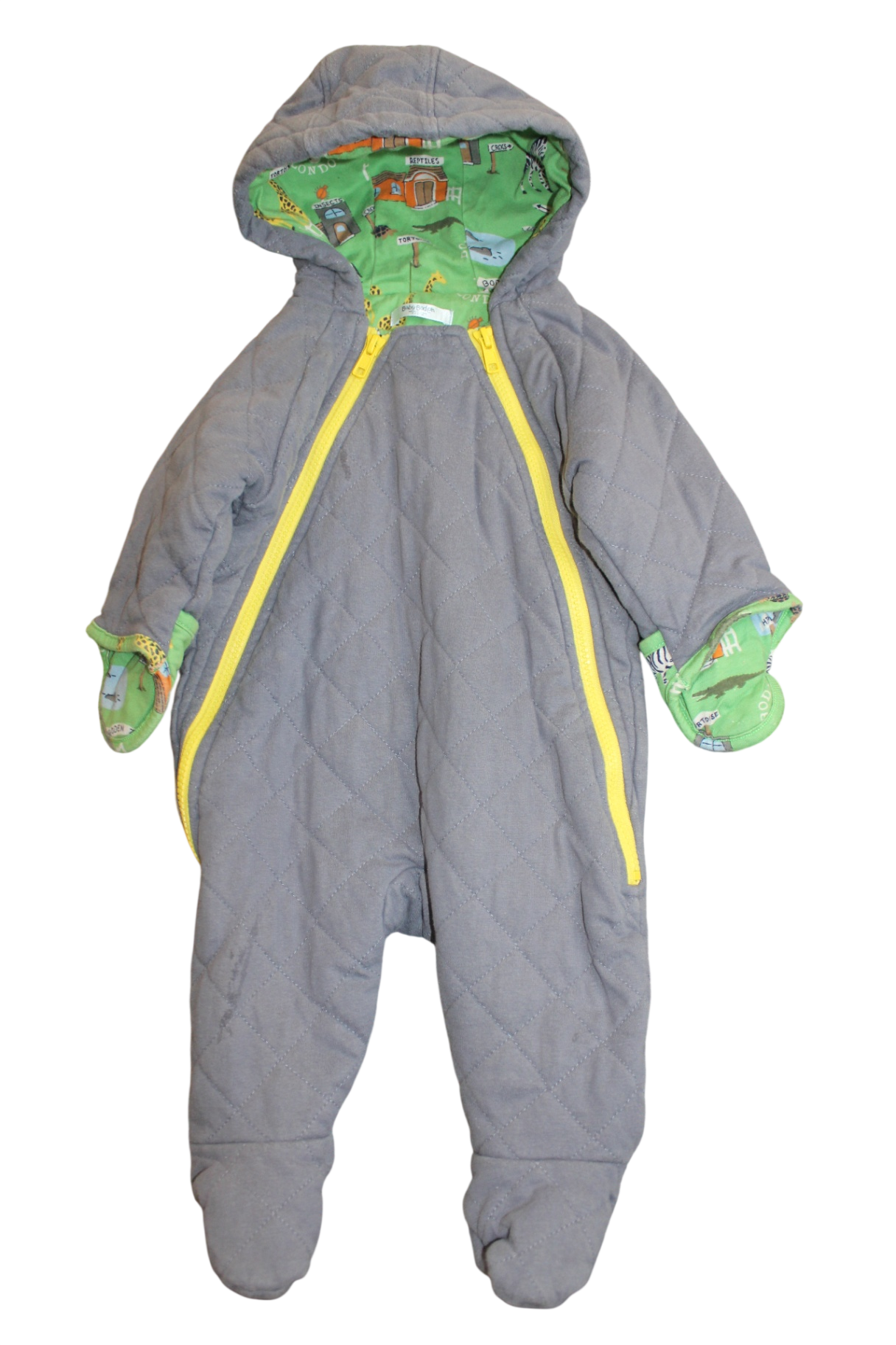 Baby Boden Snugglesuit, Grey, 00