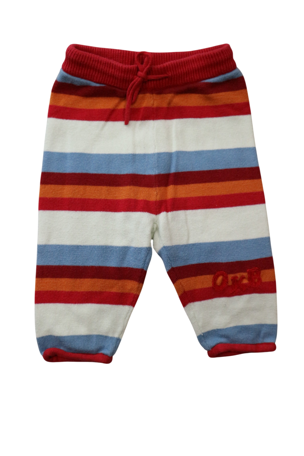 OshKosh Leggings, Red Cream Blue Stripe, 000