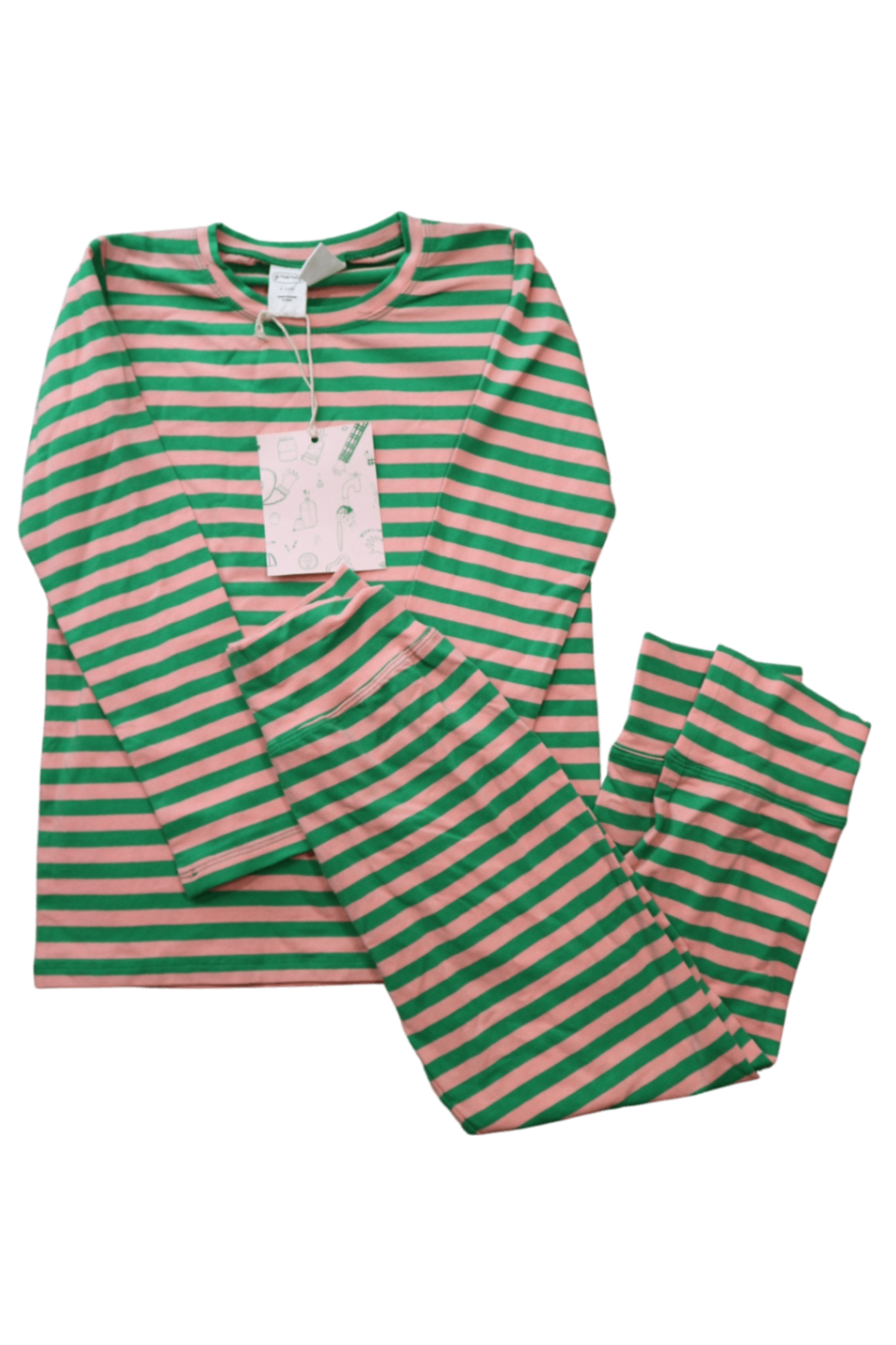 G.Nancy Pajama Set, Pink and green, 3-5