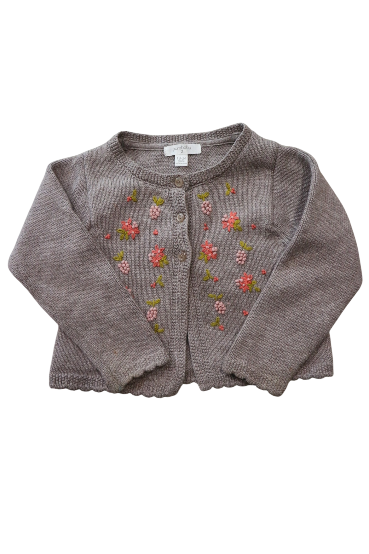 purebaby Cardigan, brown, 2