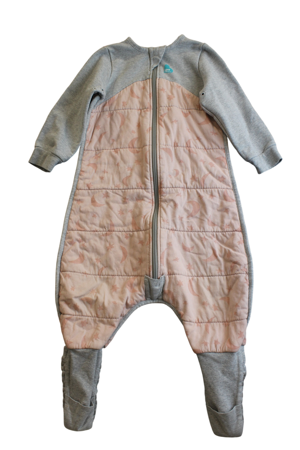 Love to Dream Sleepsuit, Grey/Pink, 2