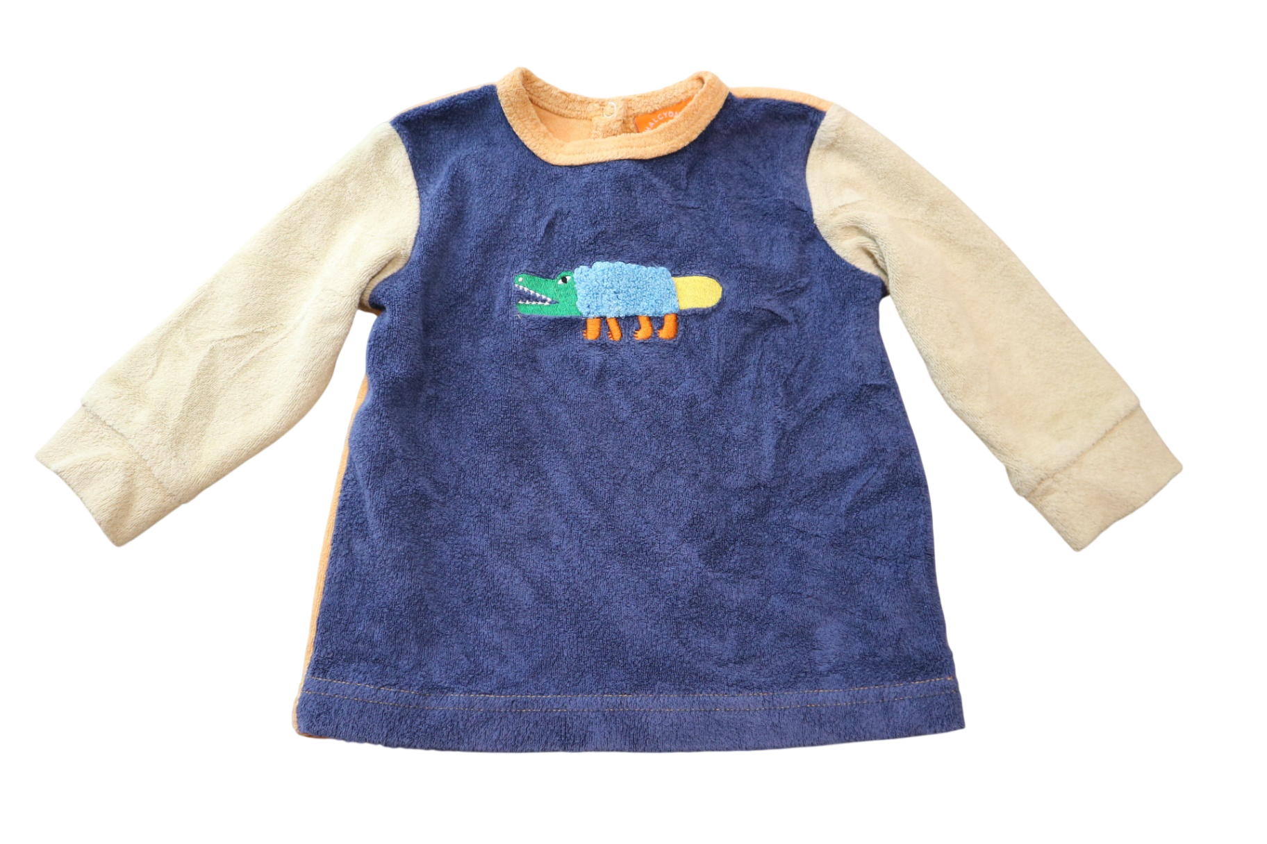 Halcyon Nights Jumper, Navy blue, beige, orange, yellow and green, 2