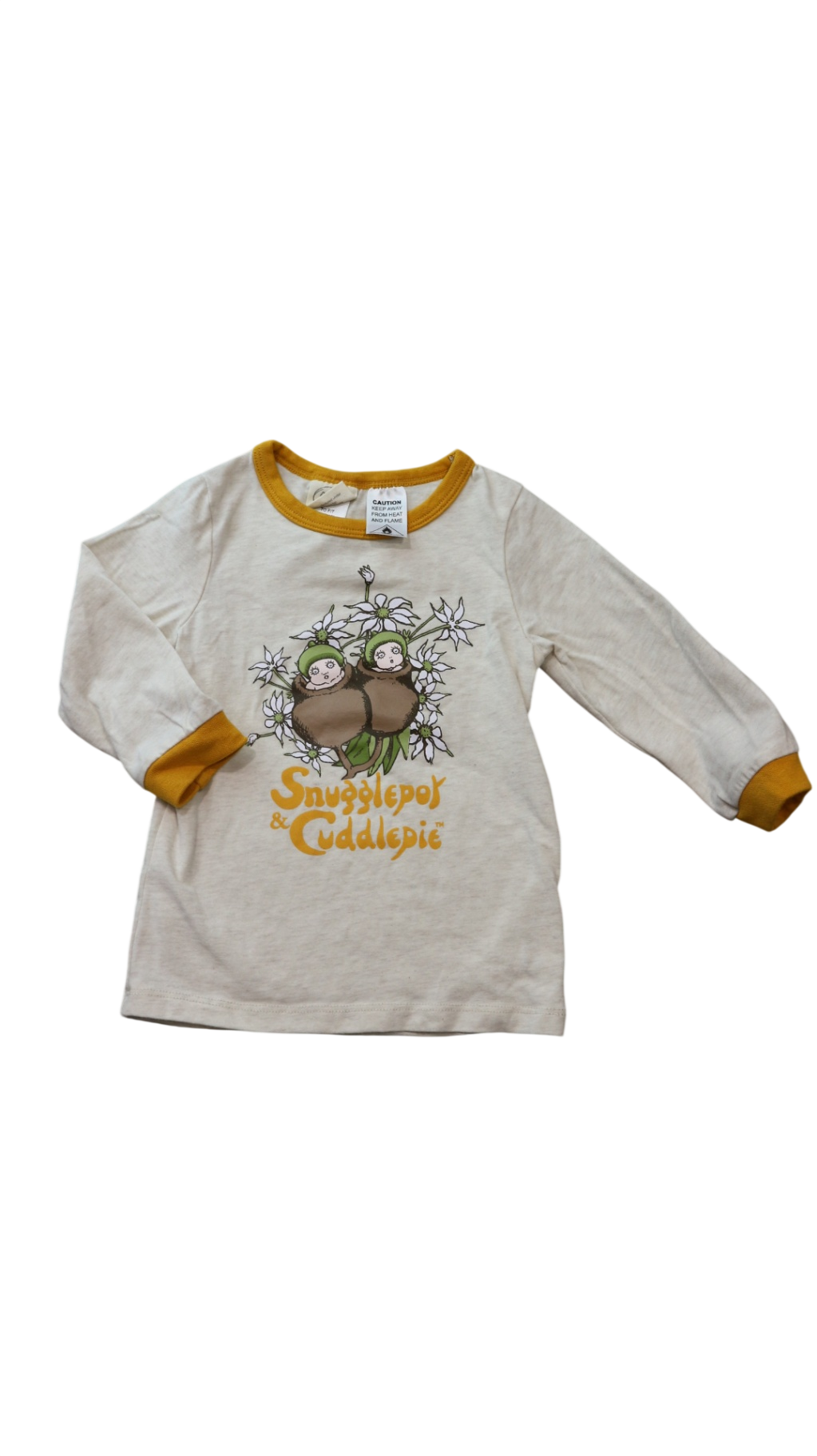 May Gibbs Long-Sleeve T-Shirt, orange/oat marle, 1