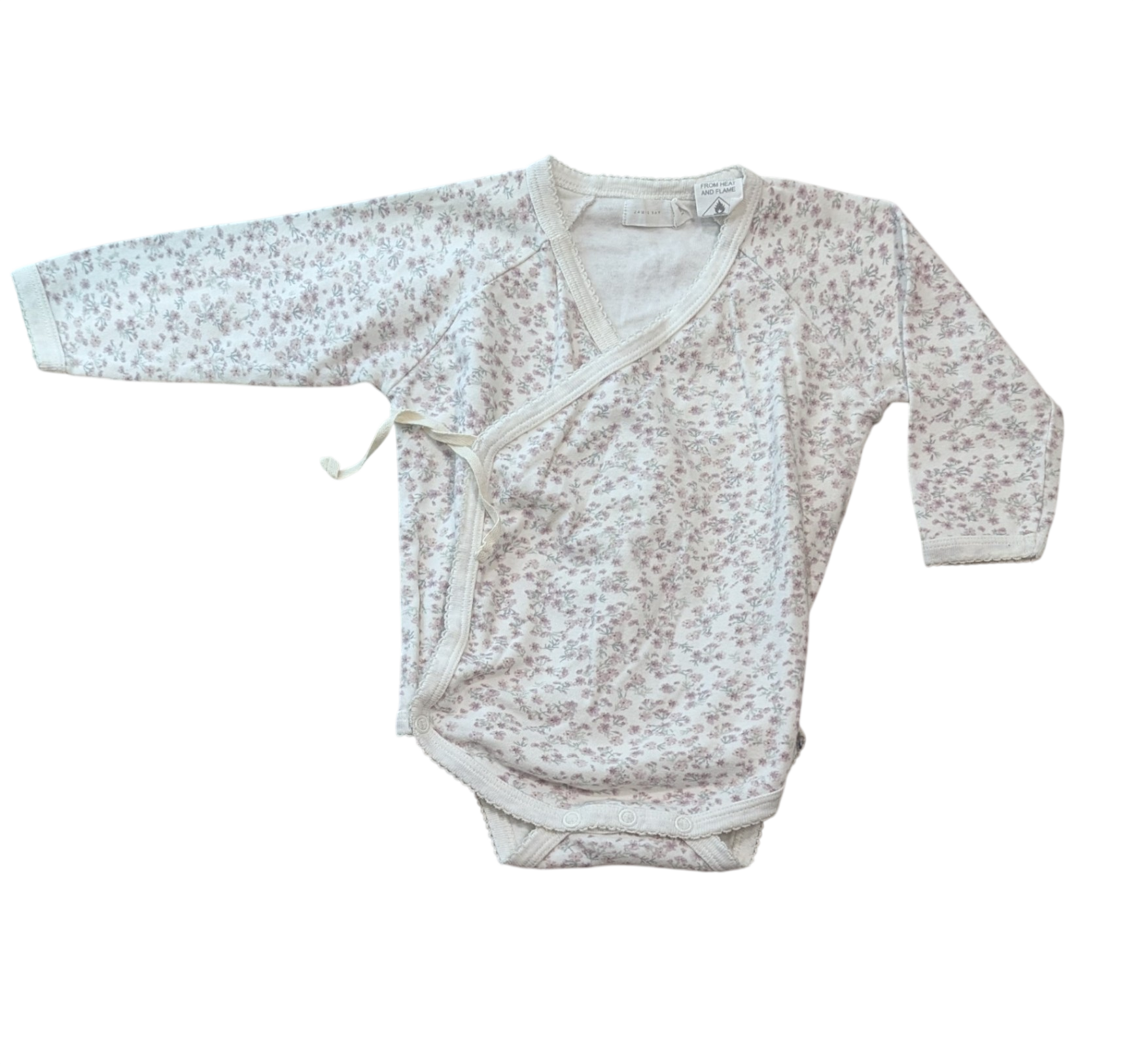 Jamie Kay Bodysuit, White with pink floral print, 2