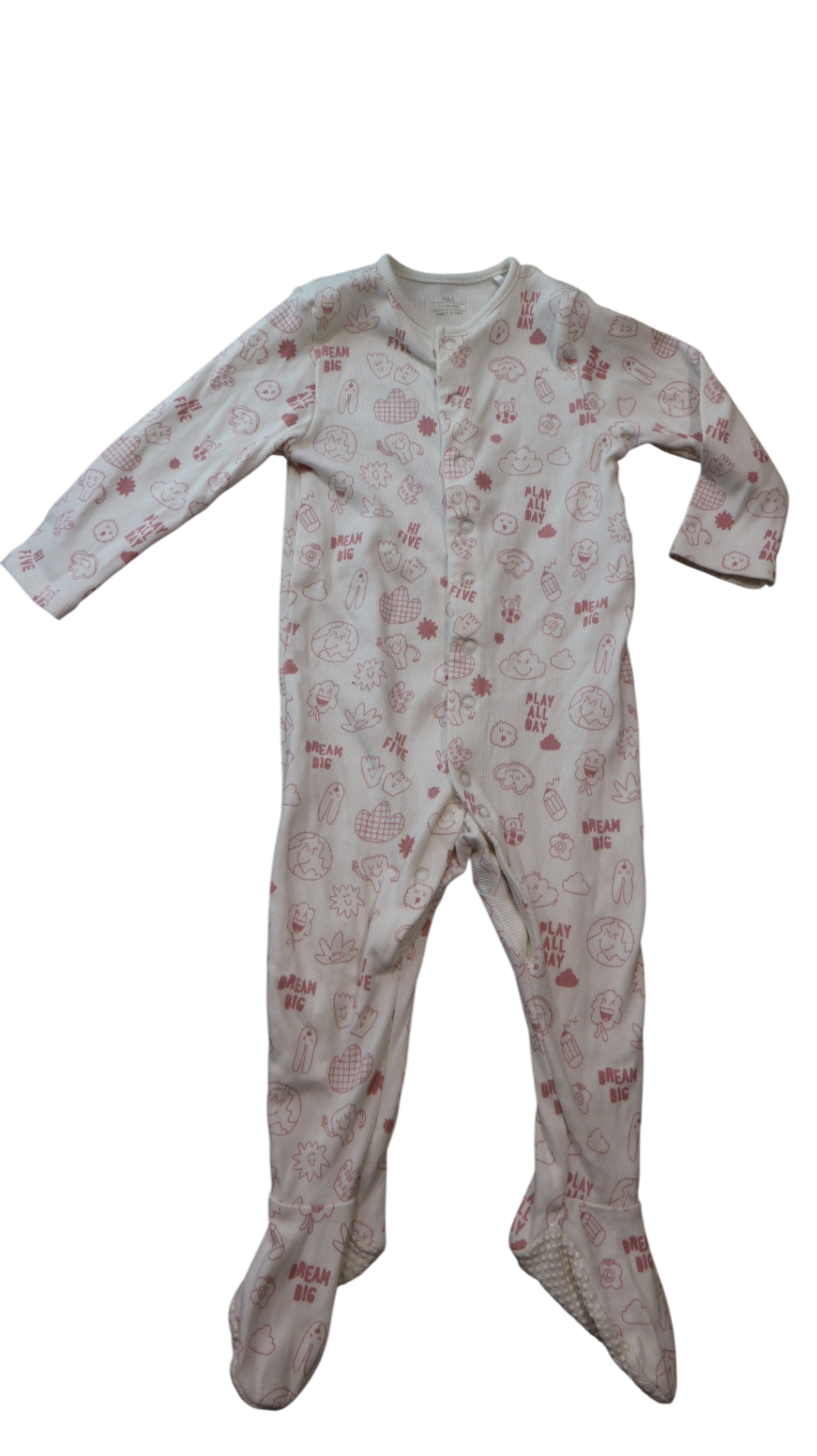 M&S Jumpsuit, Off-white/pink print, 1